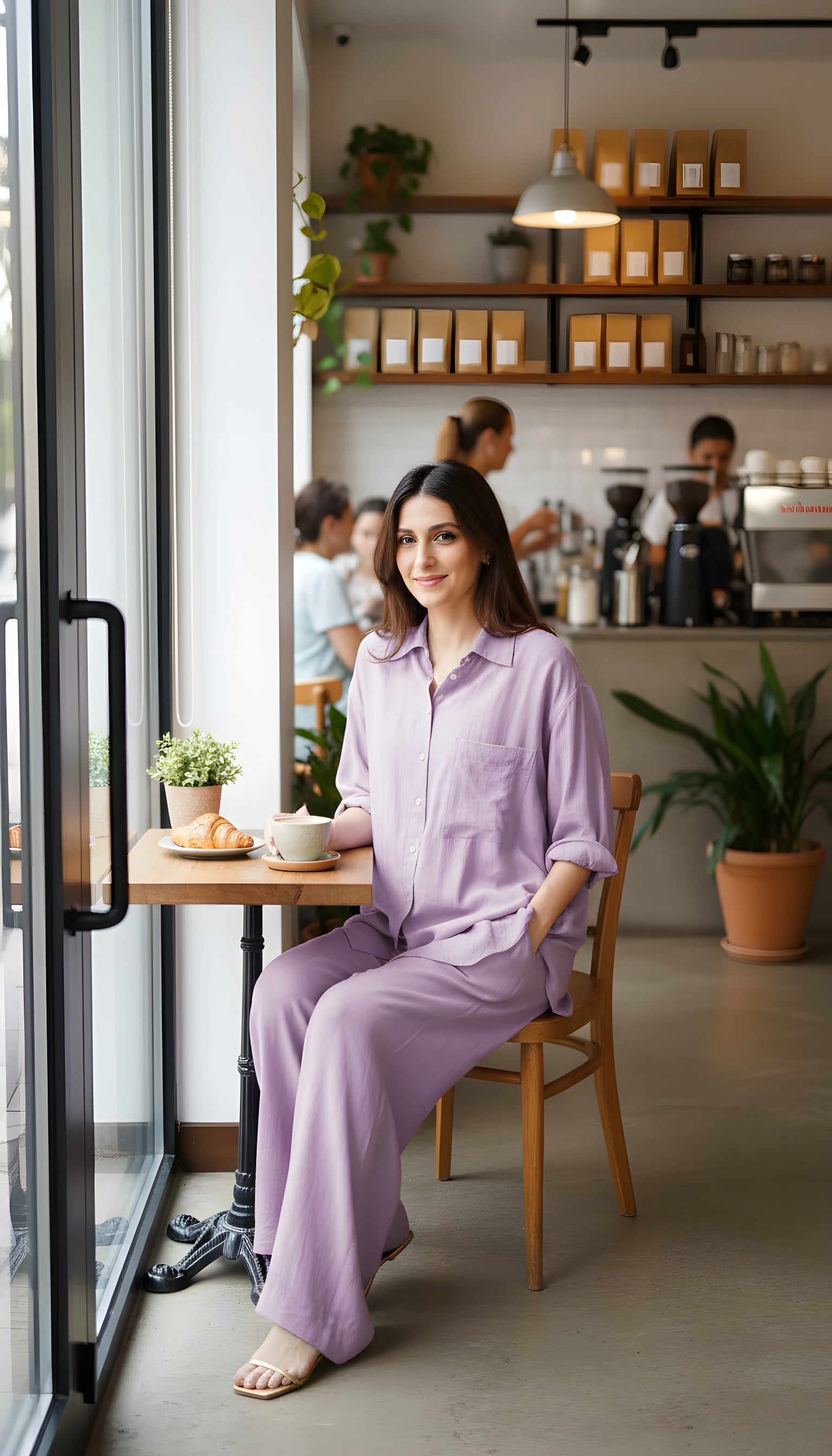 premium modest salmon outfit haya and kalos