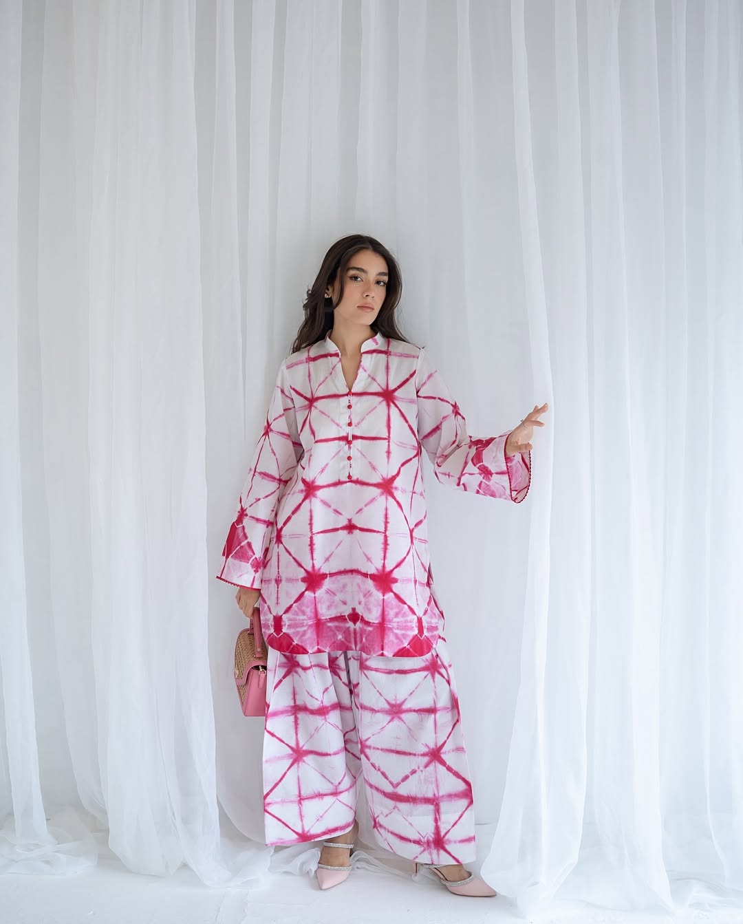 Pink Tie-Dye Farshi Flow Modest Co-Ord Set