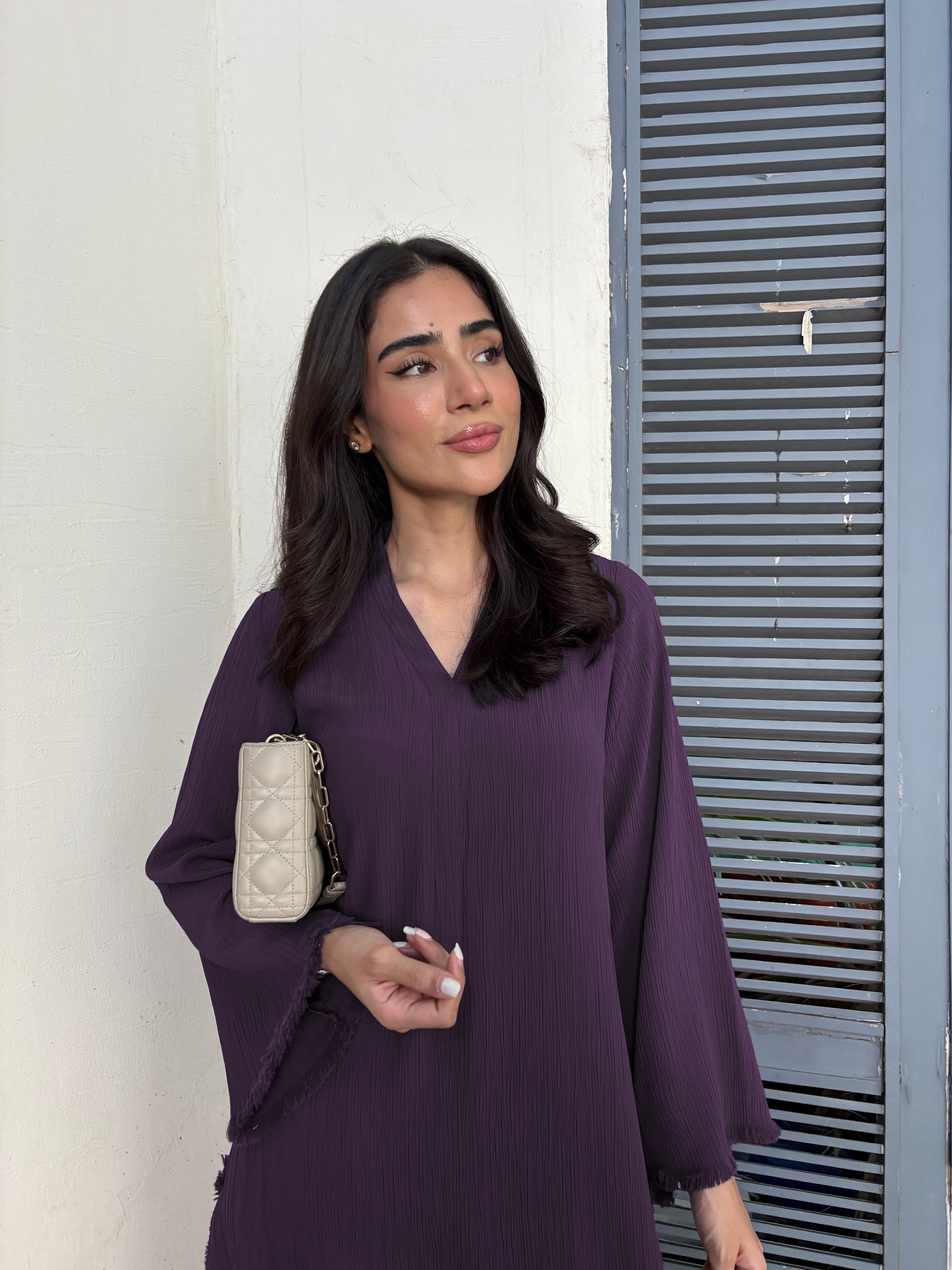 Wine Serenity Flow Modest Maxi Dress