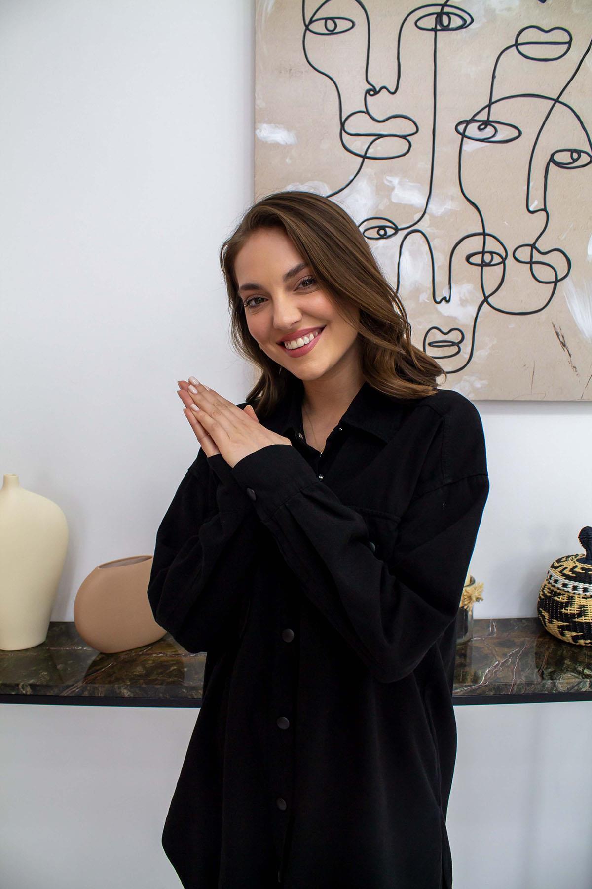 relaxed black modest co ord for women