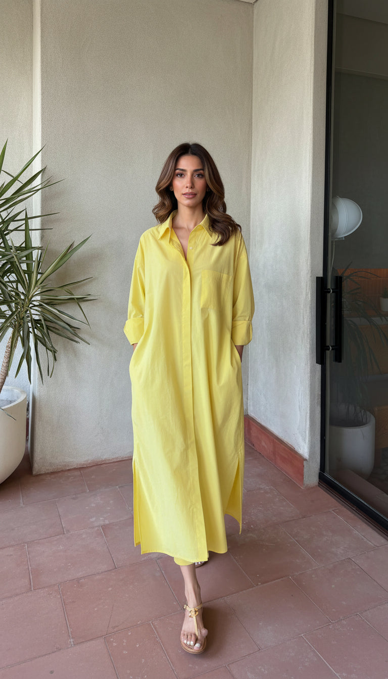 bright yellow modest co ord set women