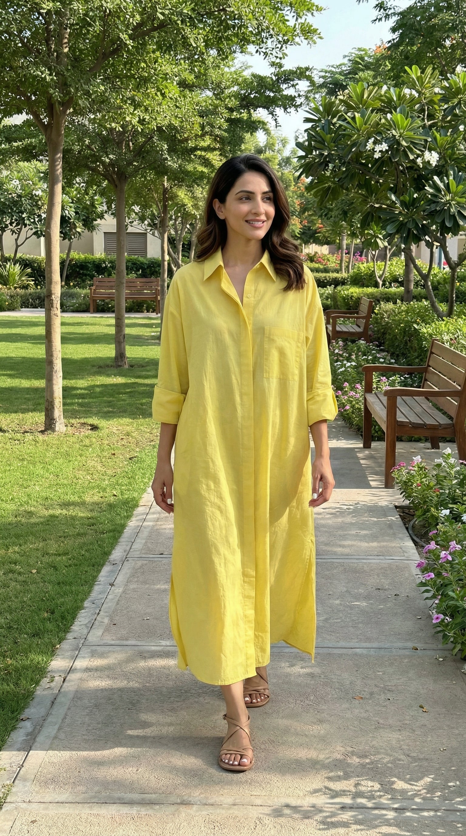 sunlit lemon oversized shirt dress modest co ord set