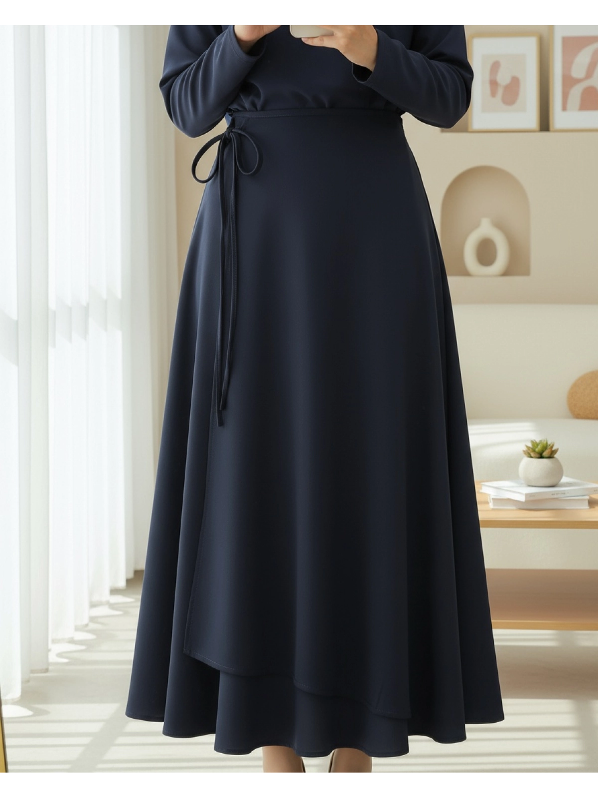 navy scuba wrap skirt modest wear
