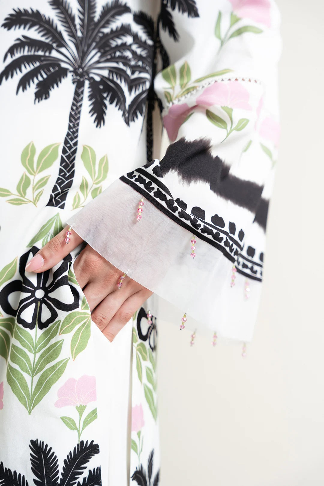 PREMIUM printed ivory kurta set with straight pants