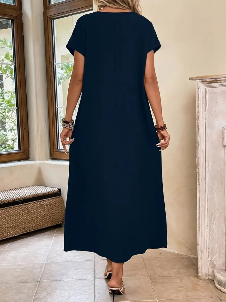 modest tie belt maxi dress for women