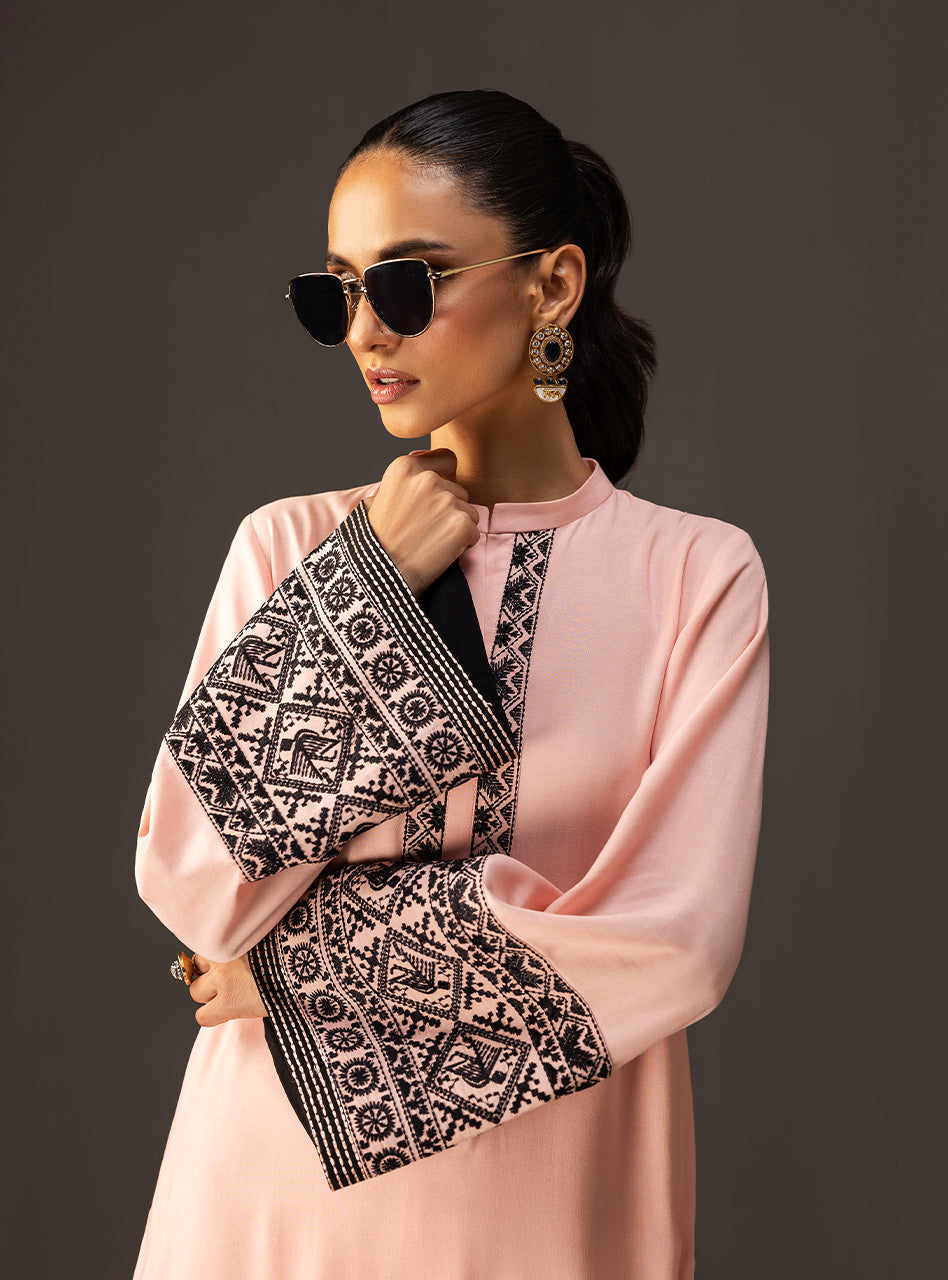 blush pink modest coord dress