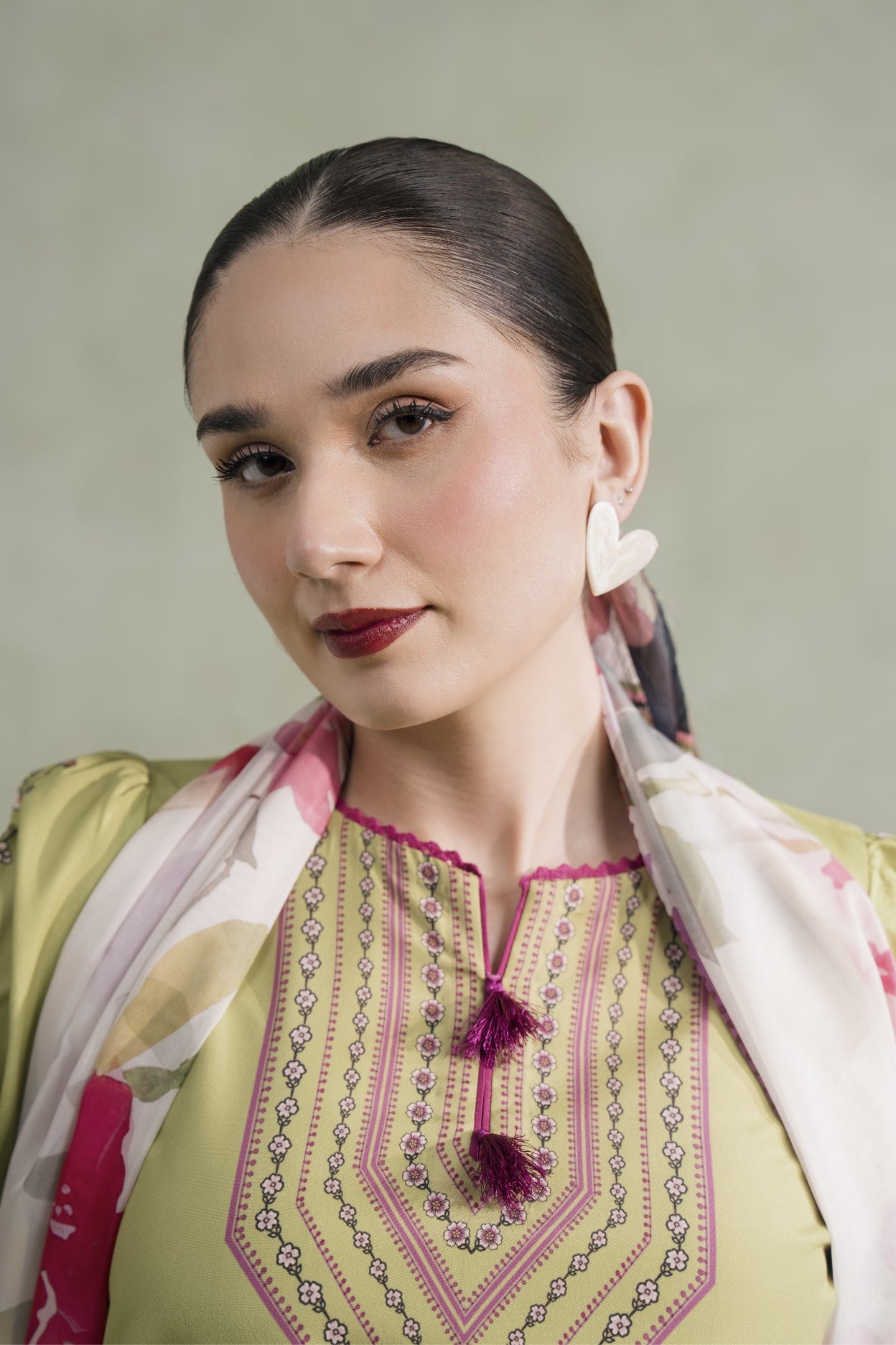 printed modest outfit with dupatta