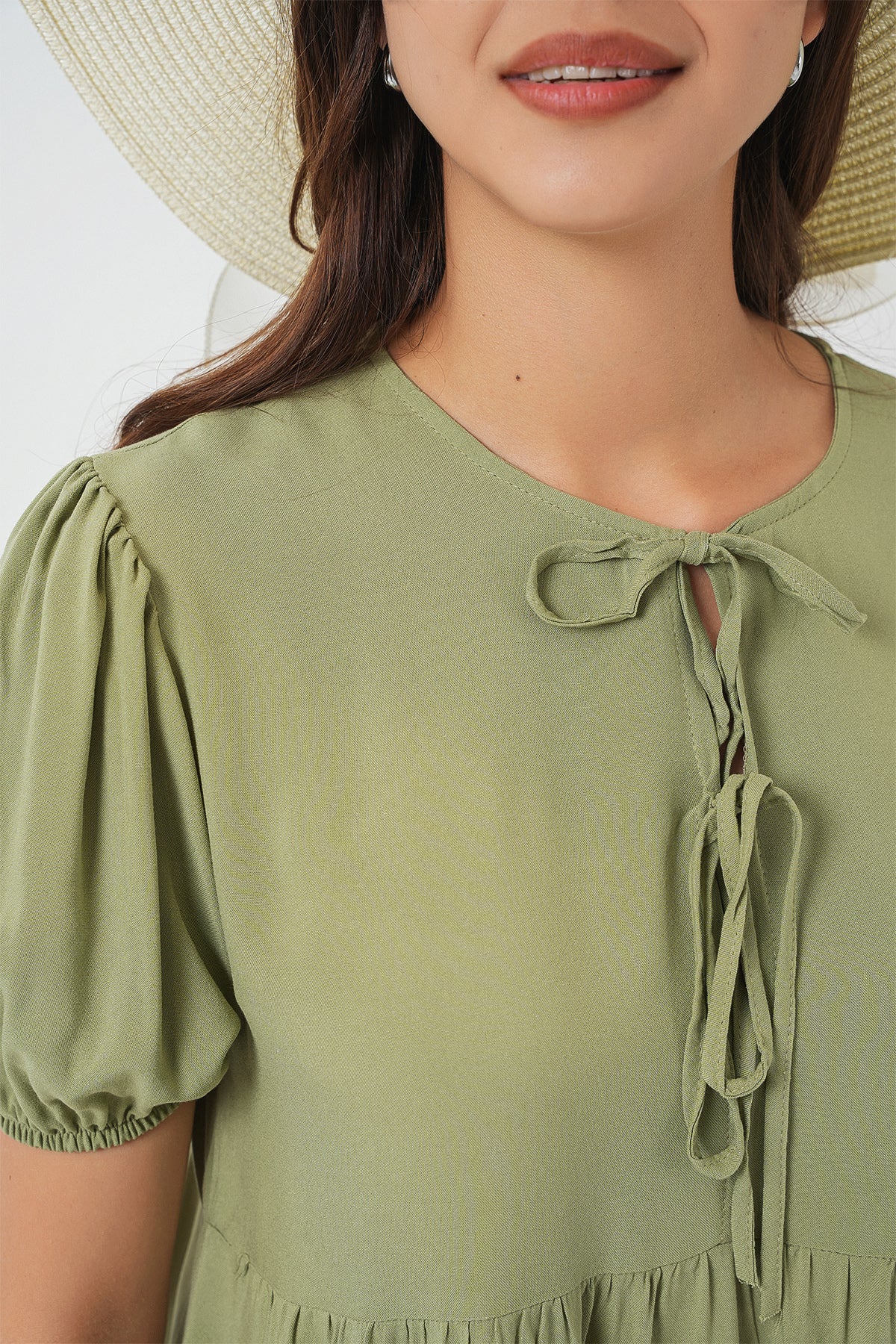 premium modest knee length dress lightweight