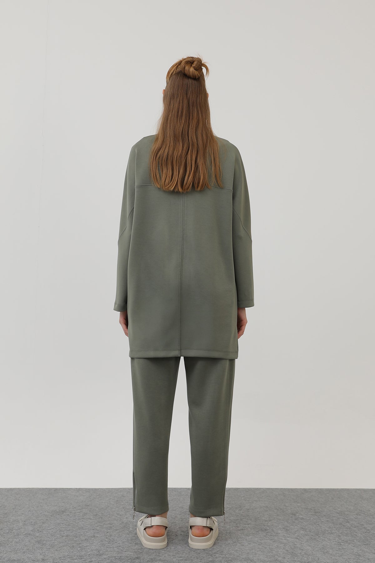 high neck zip tunic for women modest