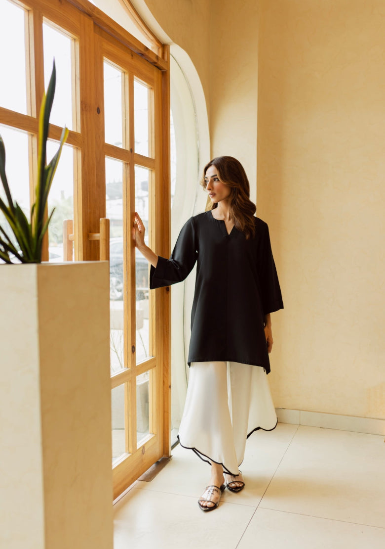 Black Ease Straight Modest Co-Ord Set