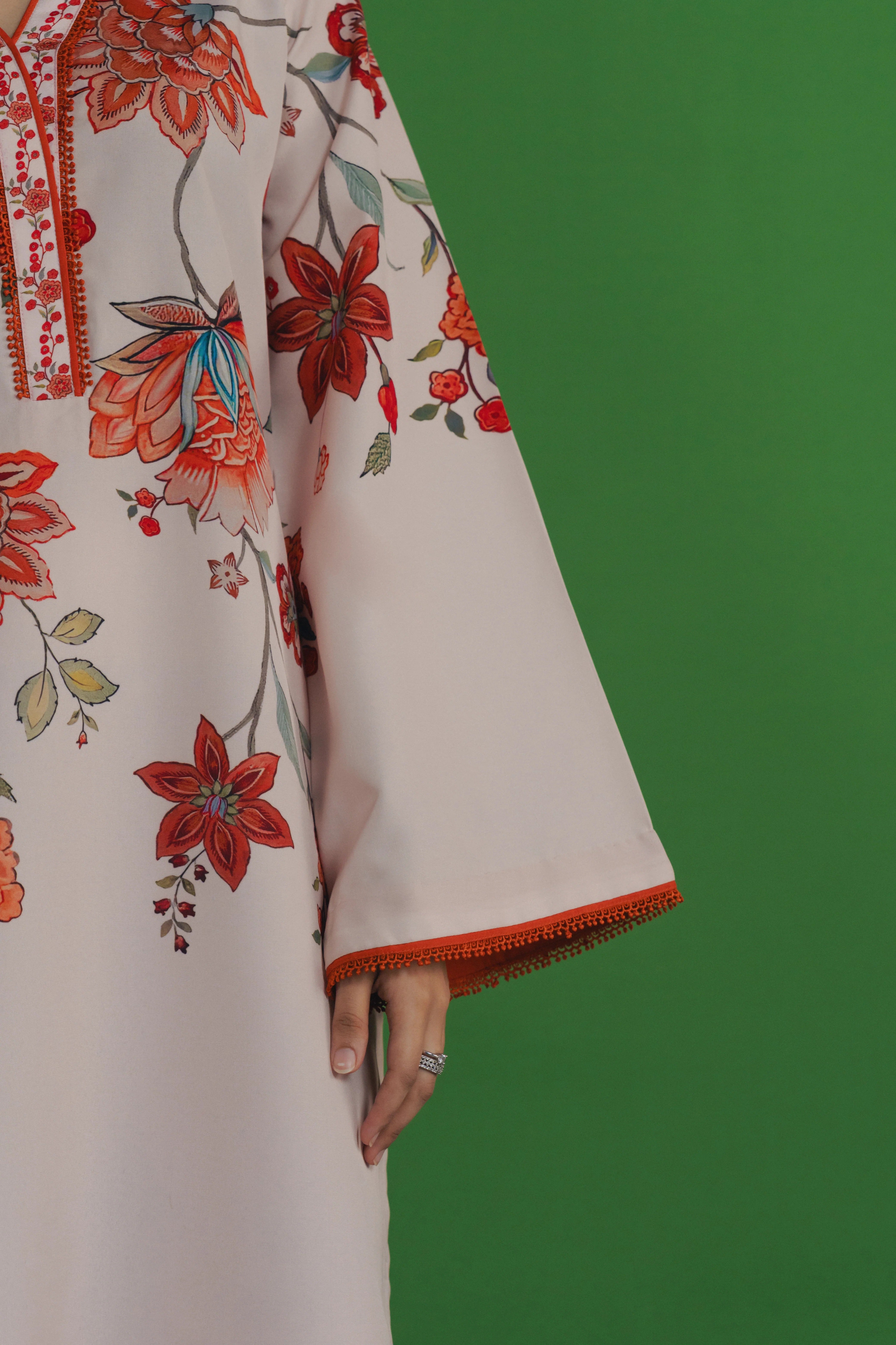 premium three piece modest co ord set ivory