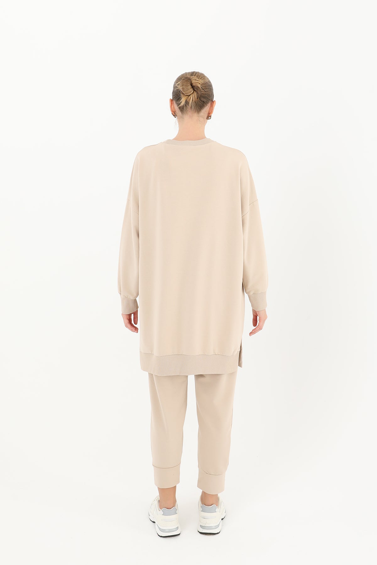 Beige Ease Modest Oversized Casual Tunic