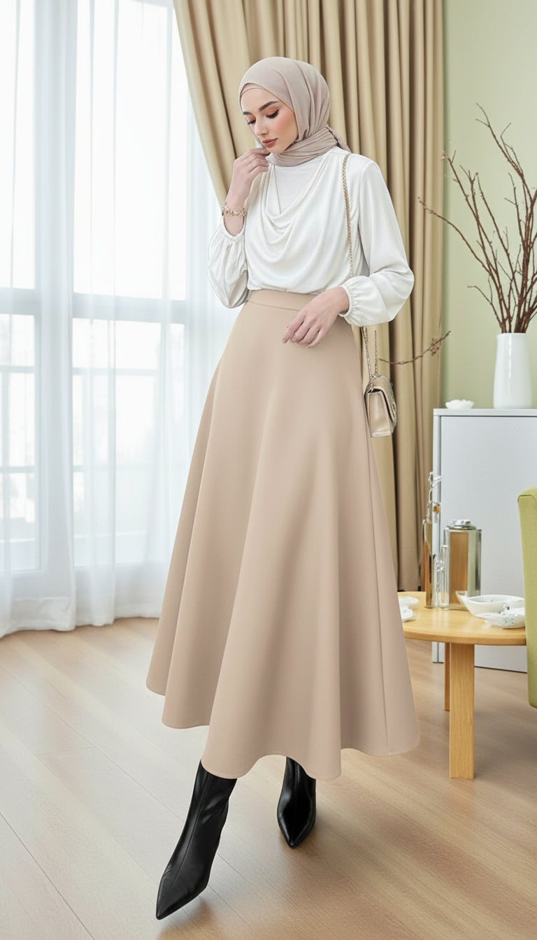 everyday a-line modest skirt haya and kalos