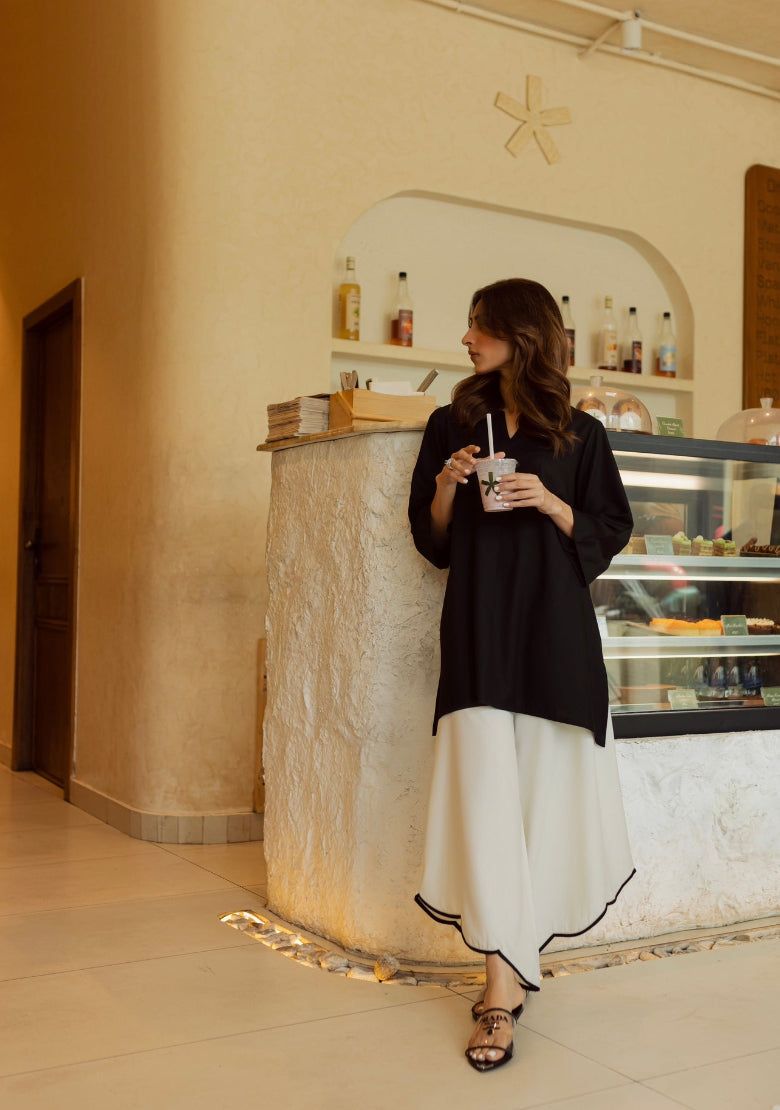 Black Ease Straight Modest Co-Ord Set