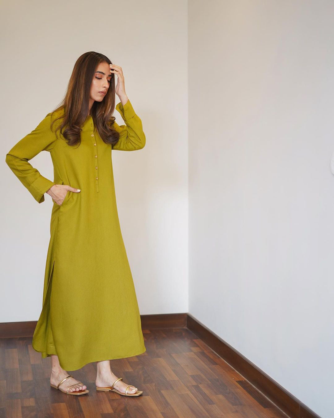 Lime Radiance Luxe Modest Co-Ord Set