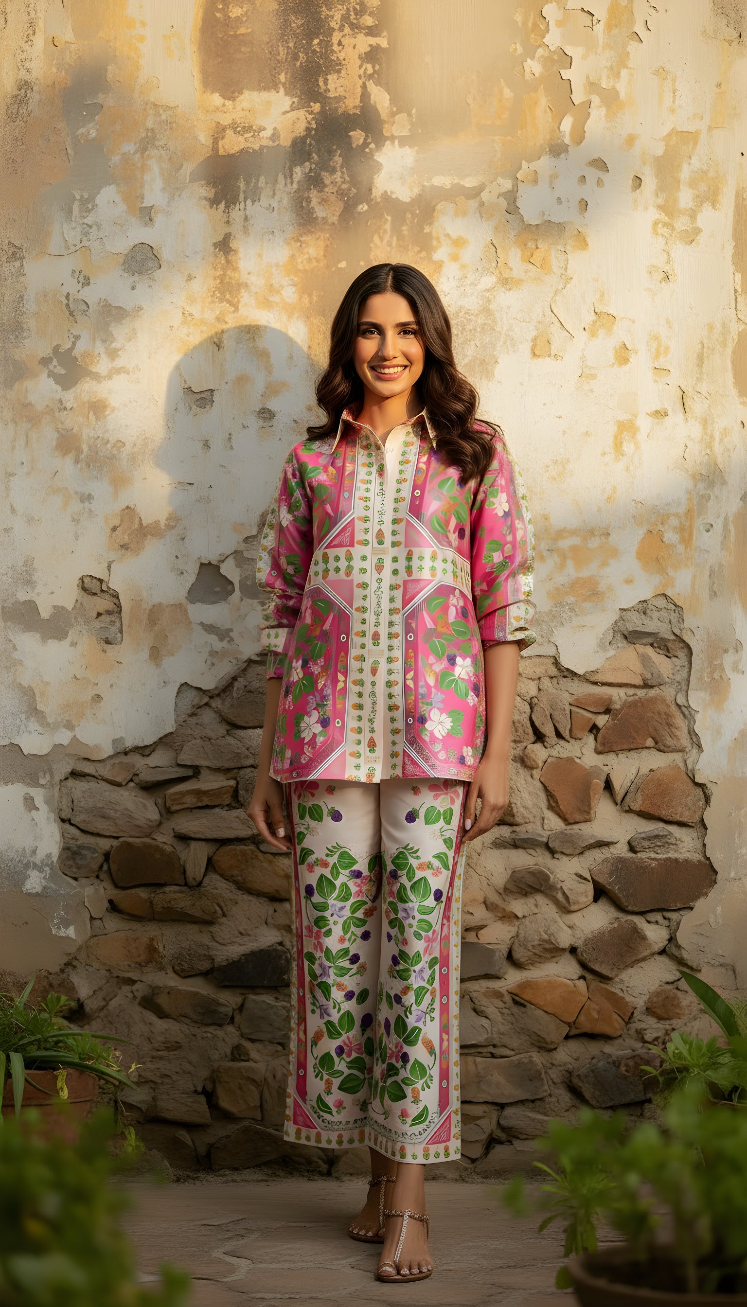 fuchsia garden royale modest co ord set