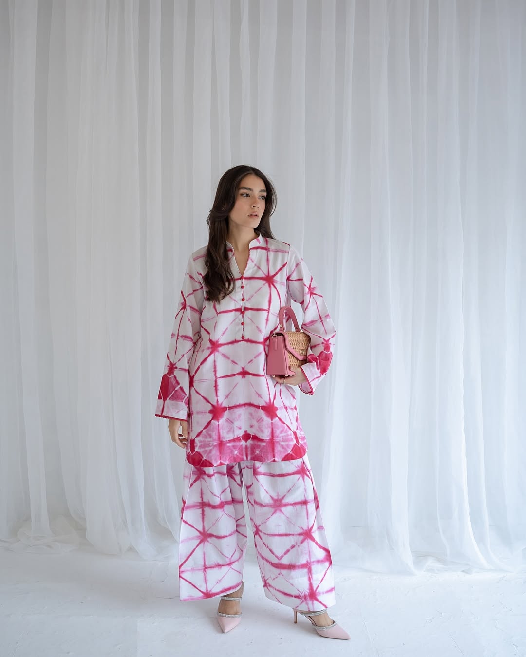 Pink Tie-Dye Farshi Flow Modest Co-Ord Set