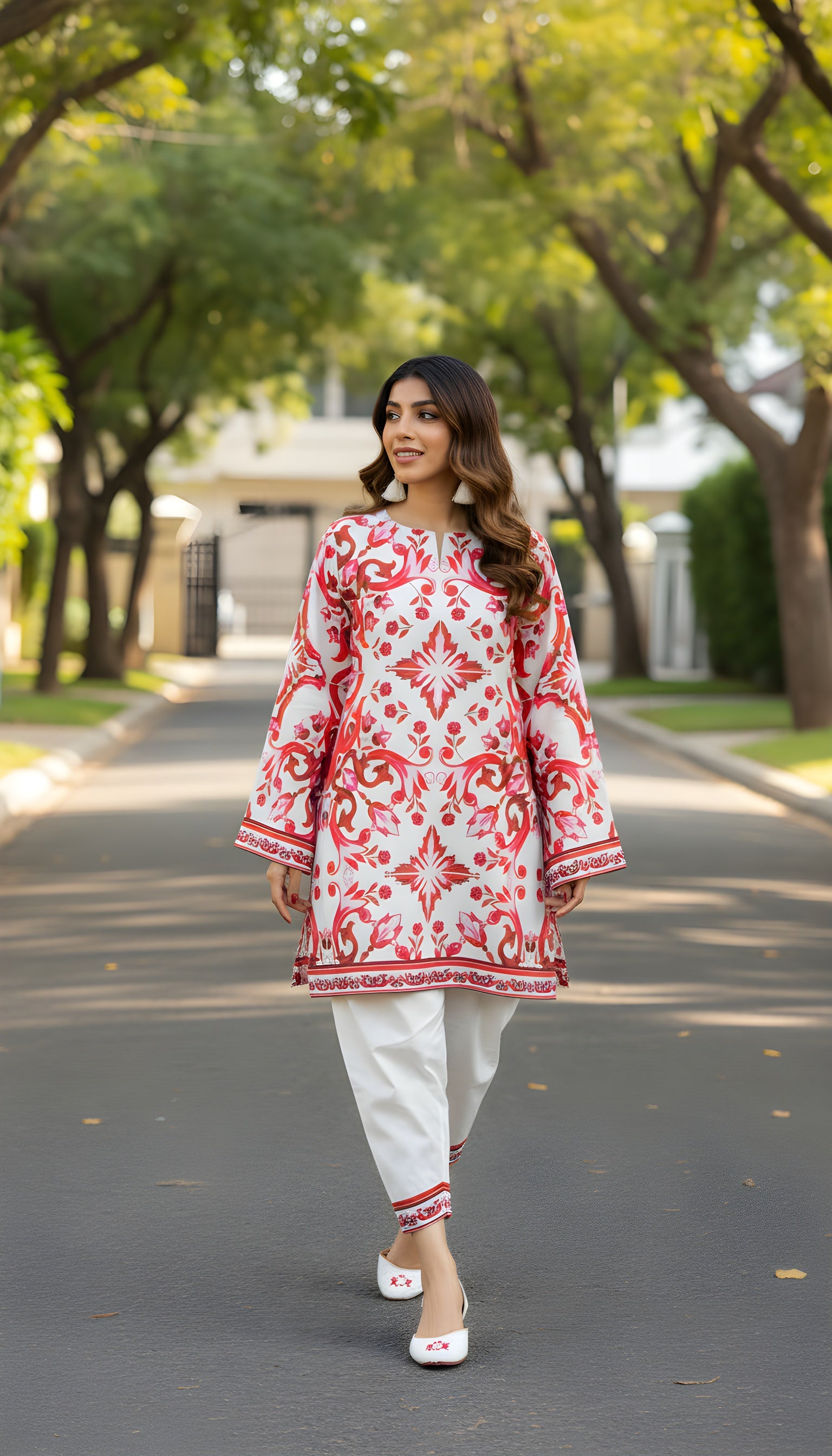 crimson garden harmony modest co ord set