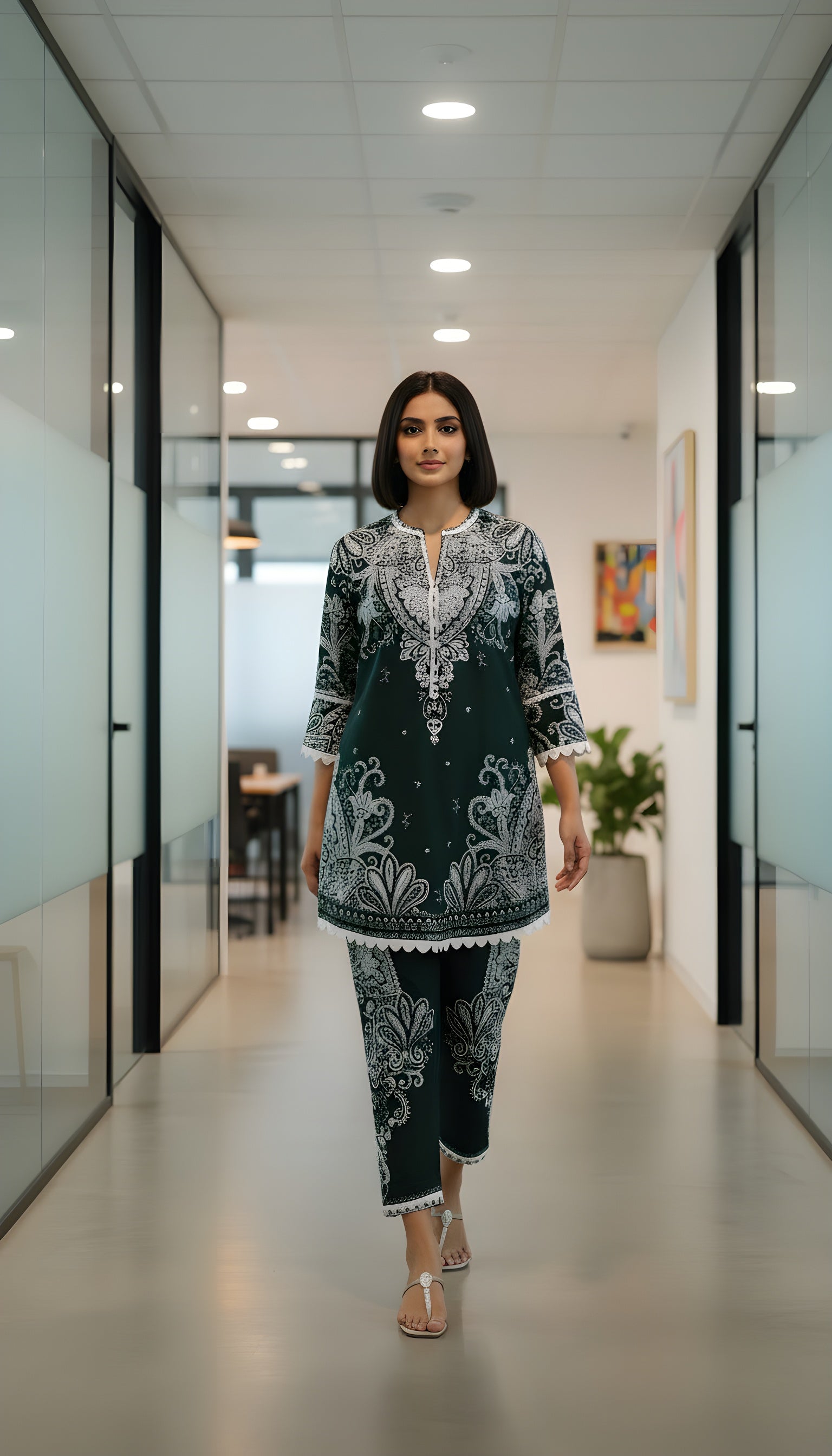 emerald paisley grace modest co ord set