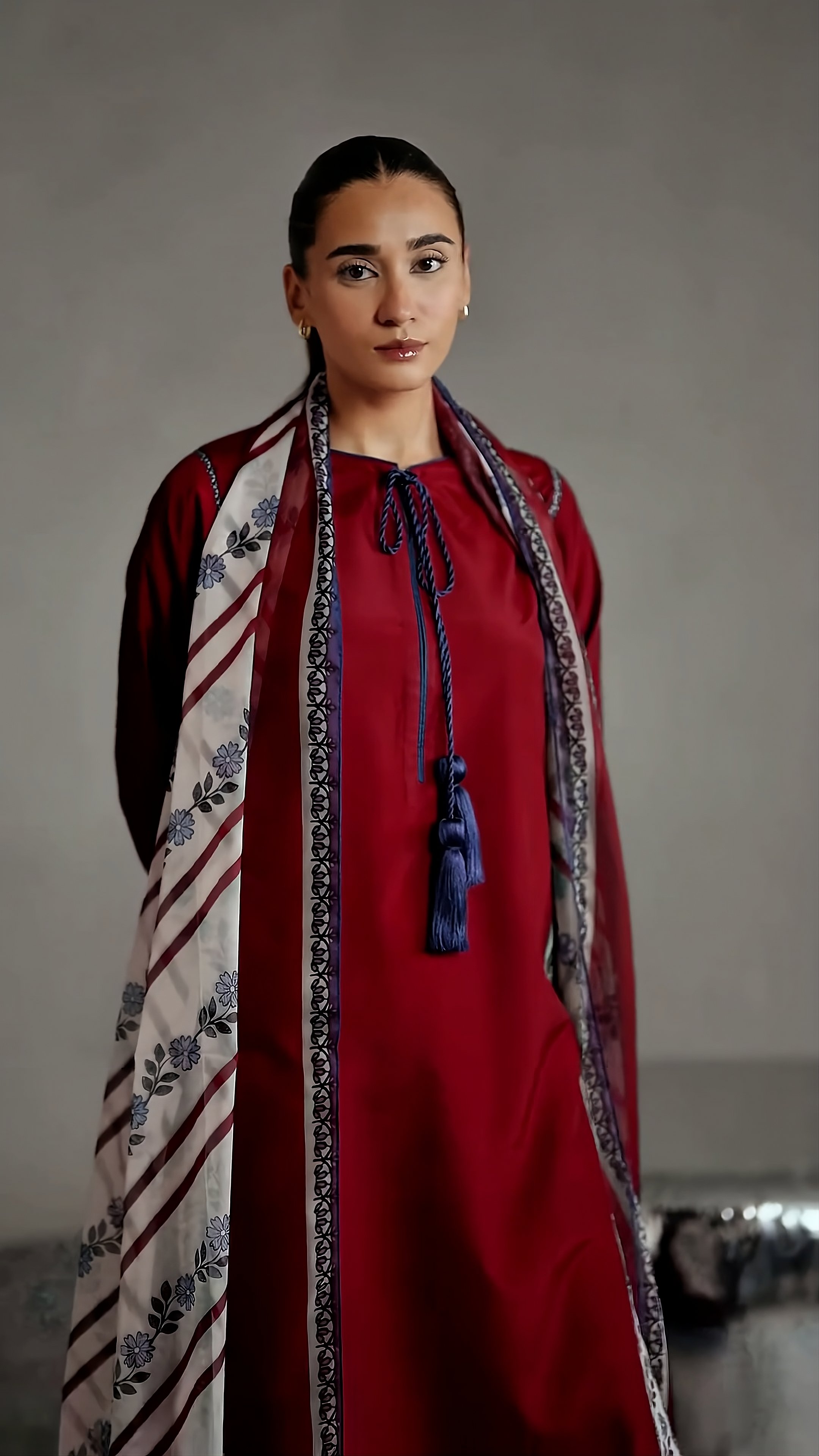 premium modest kurta set warm rust tone