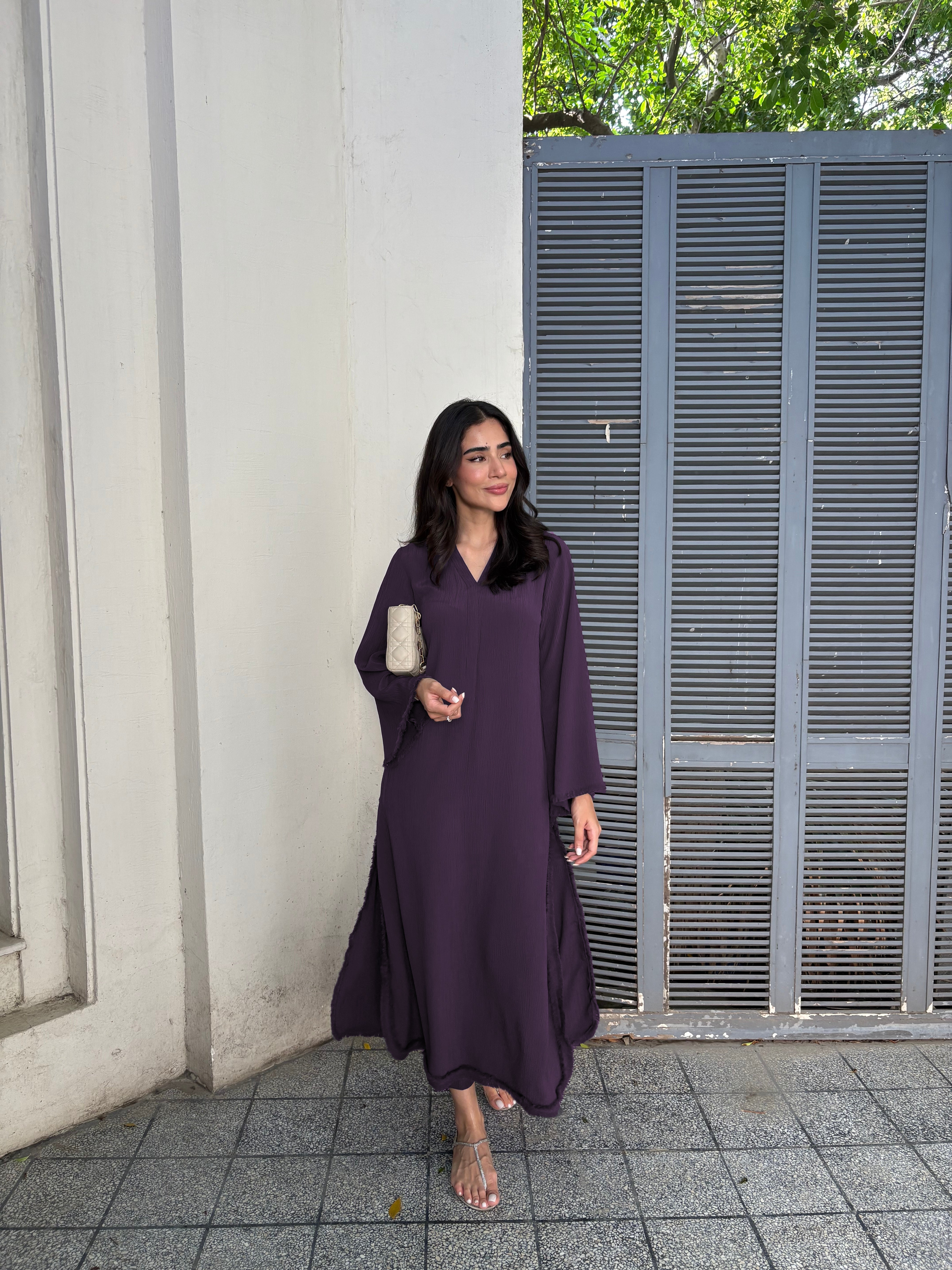 Wine Serenity Flow Modest Maxi Dress