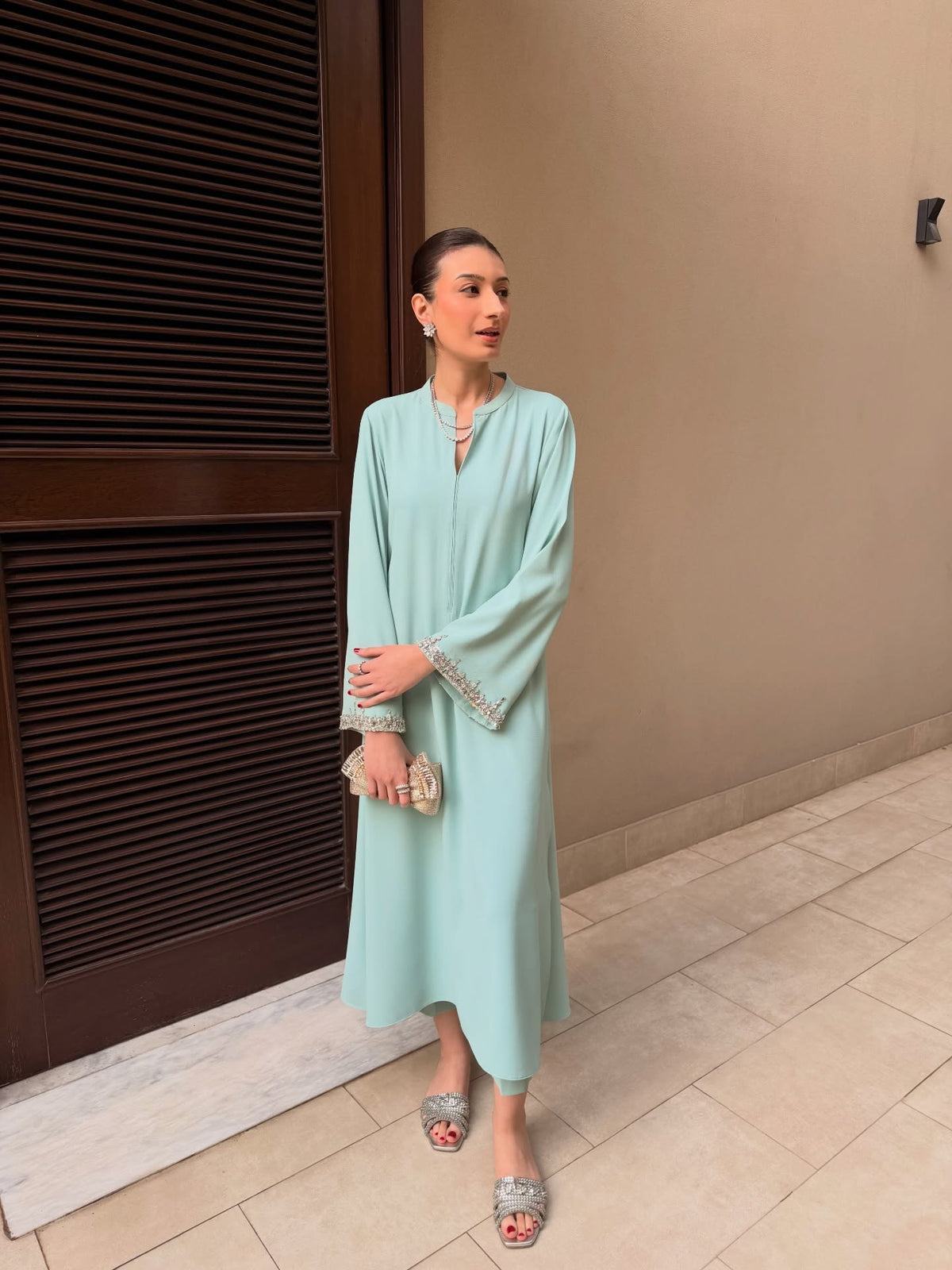 Aqua Gleam Atelier Modest Co-Ord Set