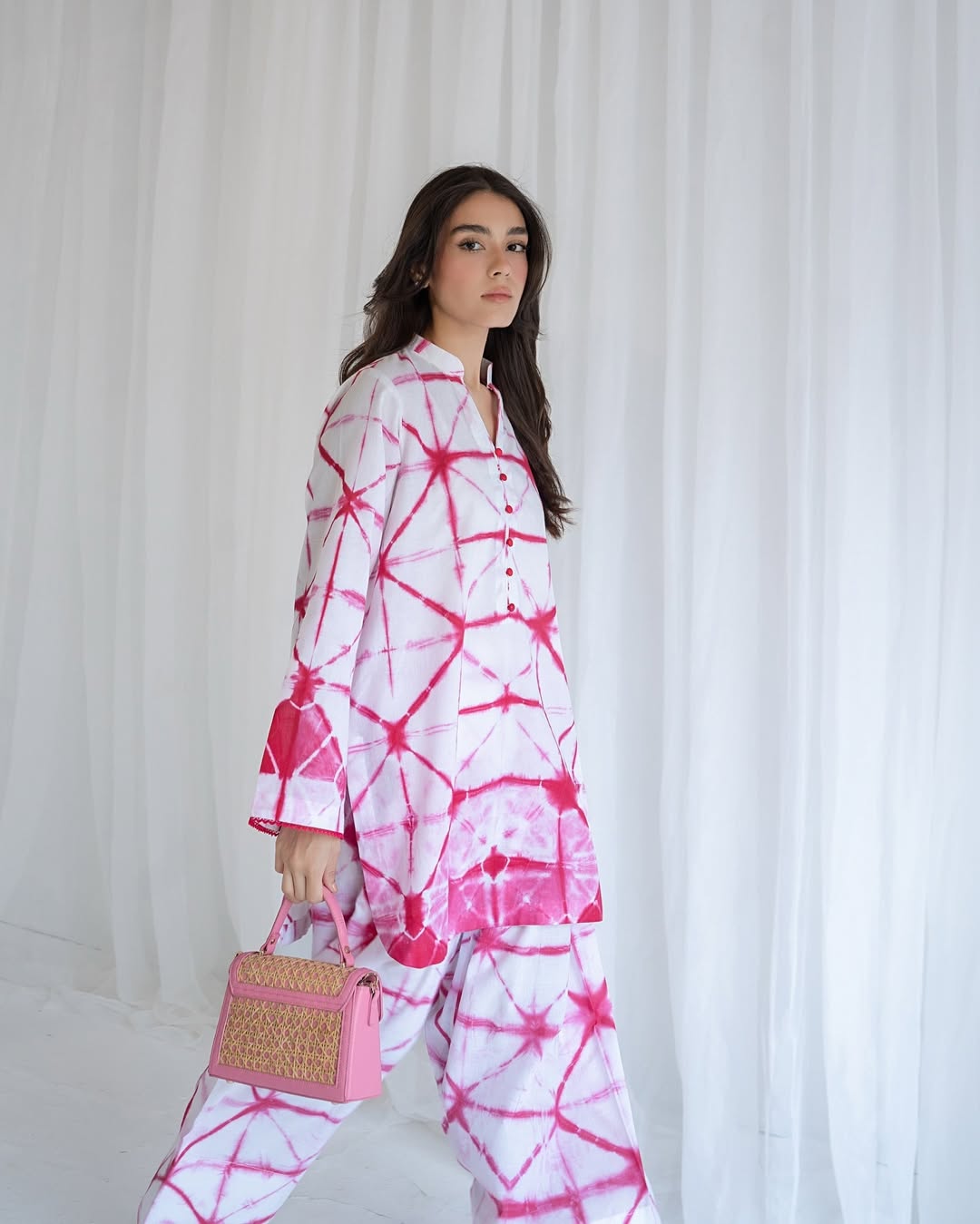 Pink Tie-Dye Farshi Flow Modest Co-Ord Set