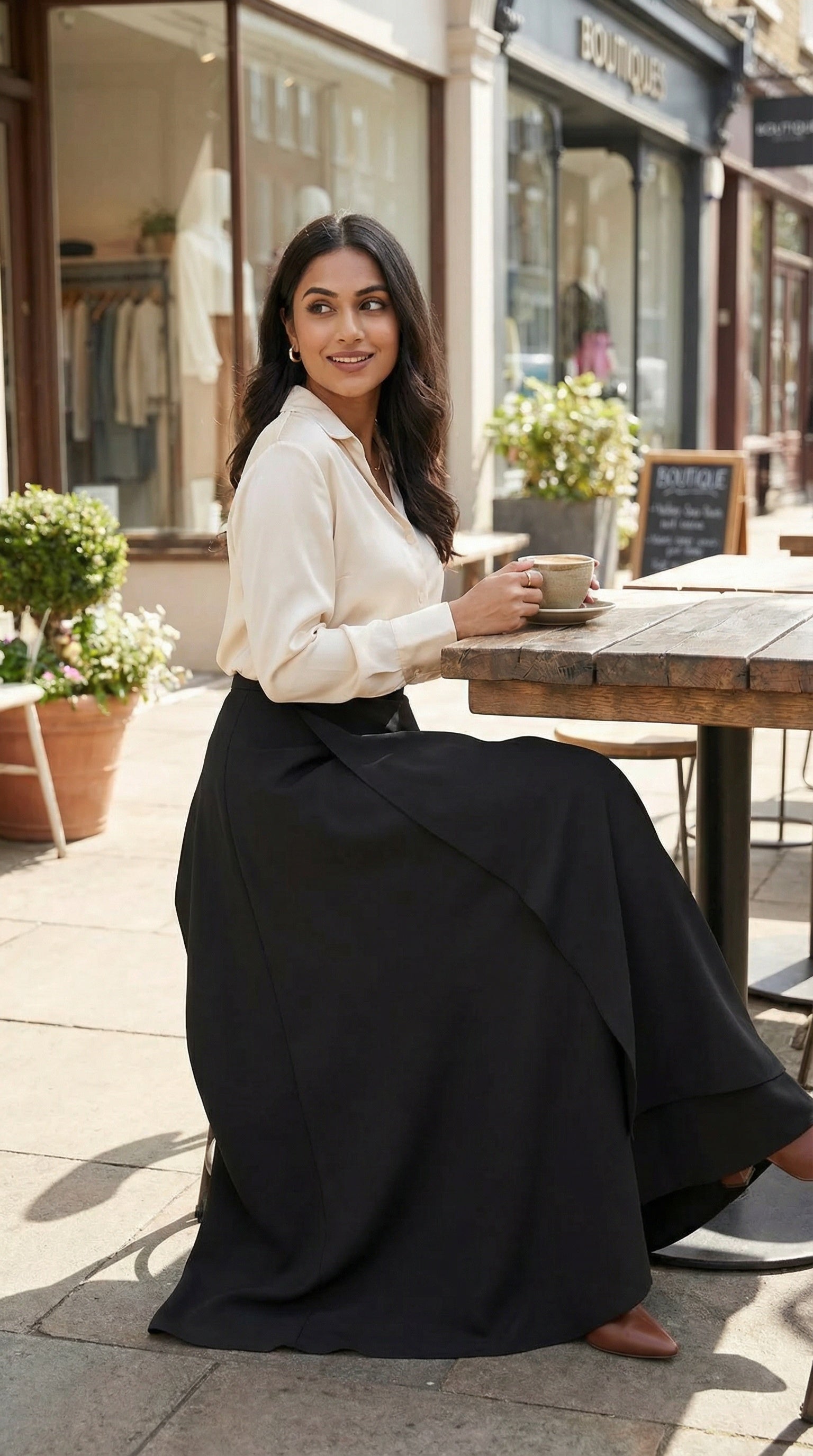 Black Modest Maxi fomal skirt in India