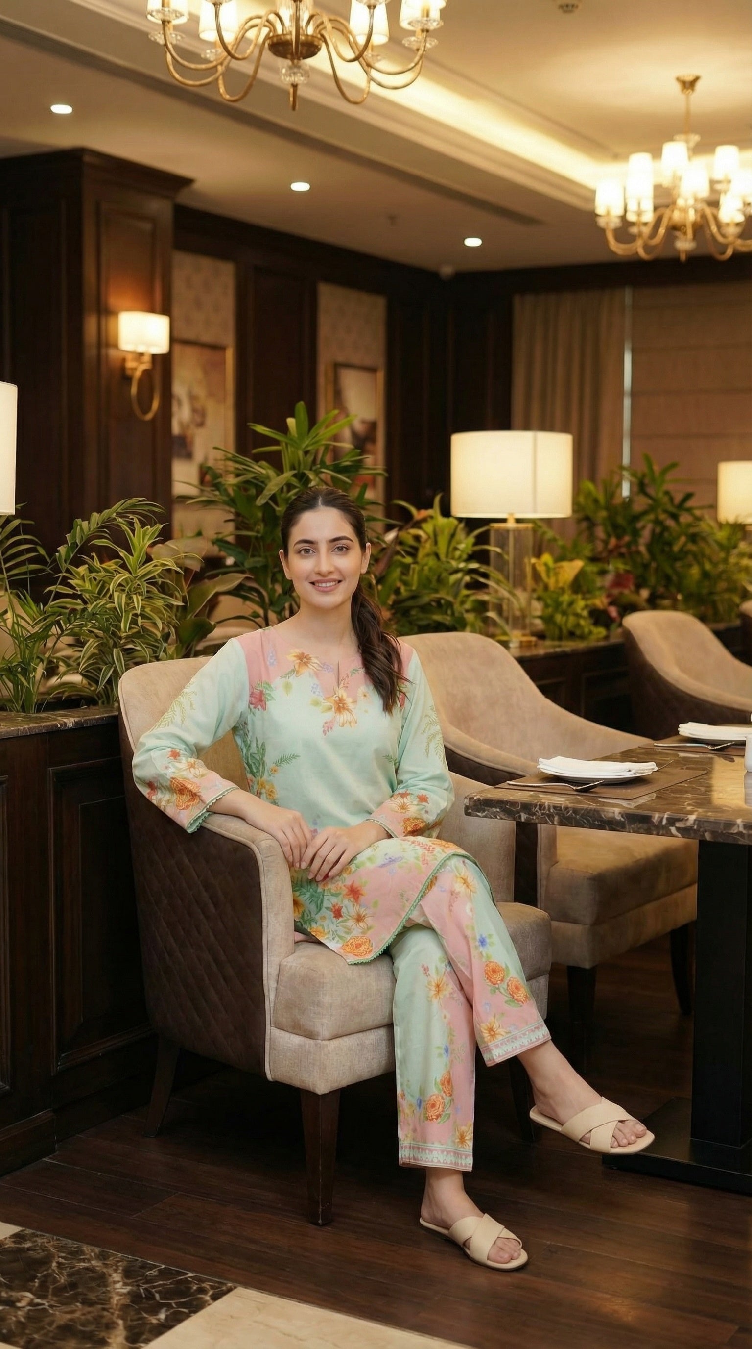 bloom garden floral modest co ord set