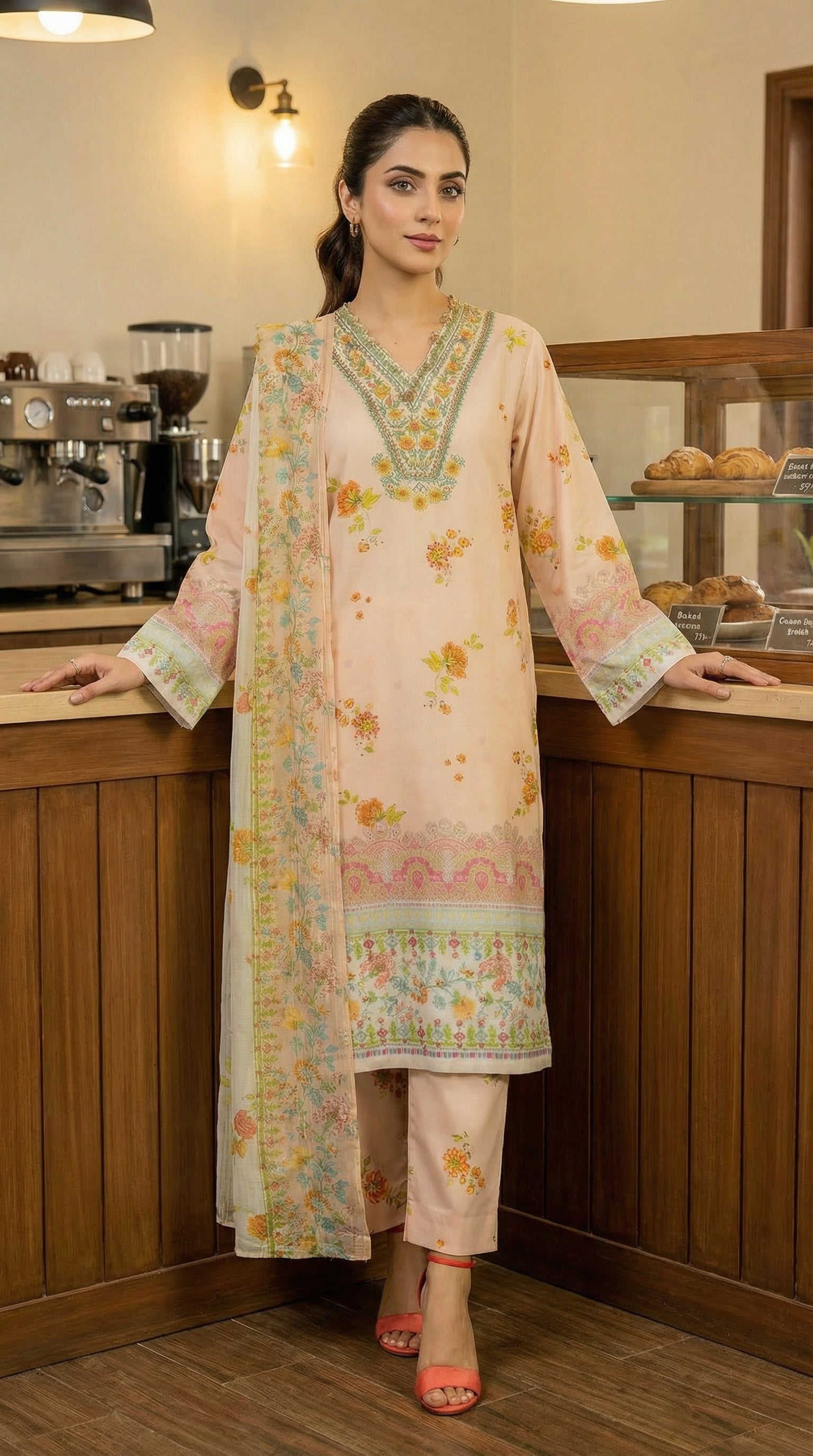 blossom garden printed lawn suit women
