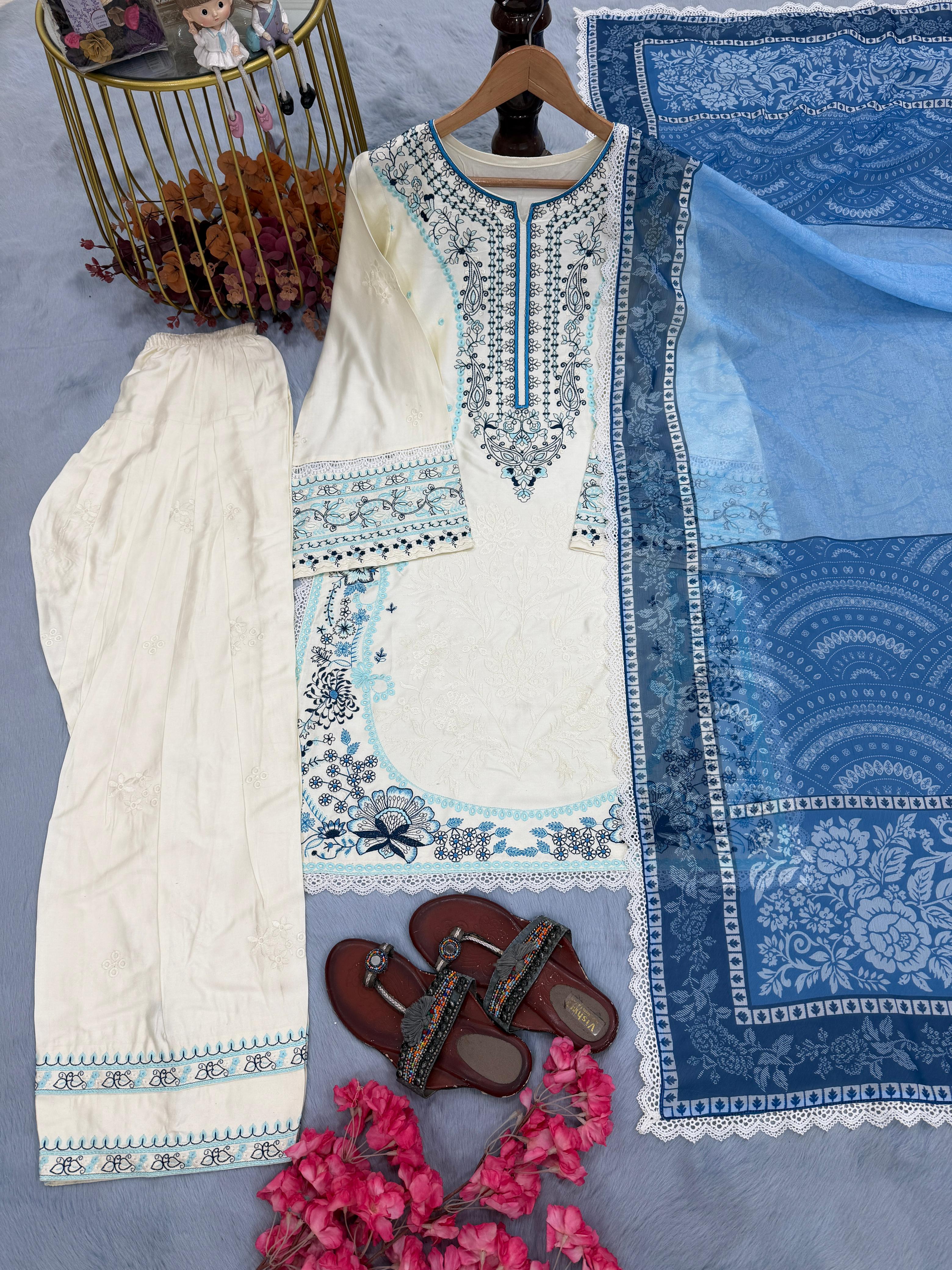 Blue Whisper Signature Farshi Modest Co-Ord Set
