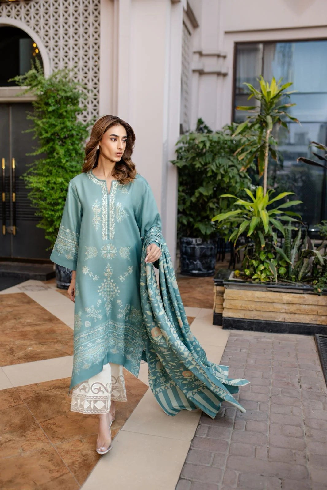 Sage Heritage Signature Modest Co-Ord Set With Scarf