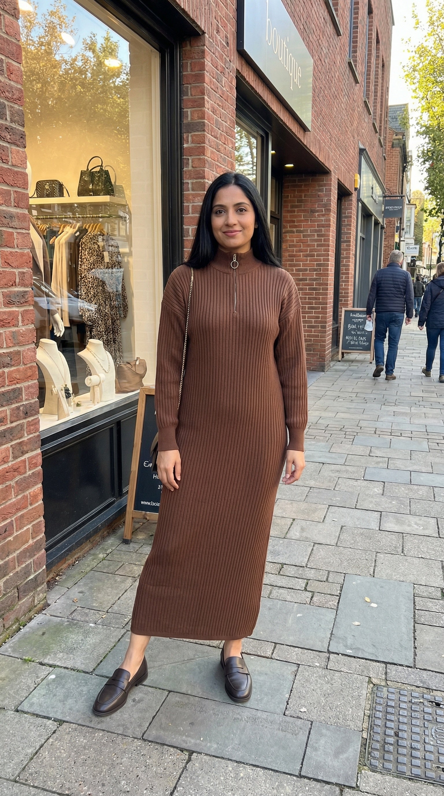 Cocoa Knit Modest Ribbed Maxi Dress