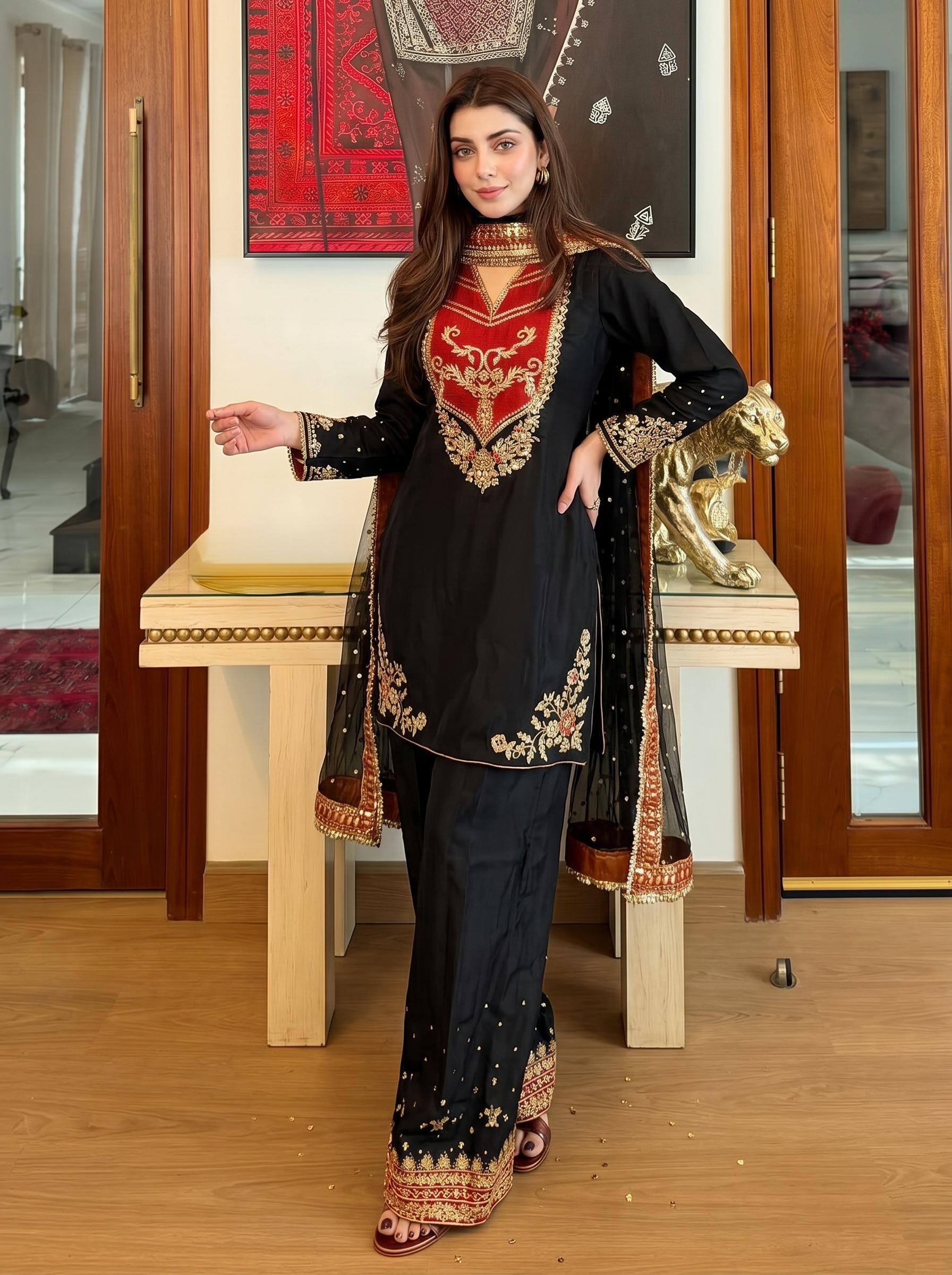 Crimson Noir Signature Modest Co-Ord Set