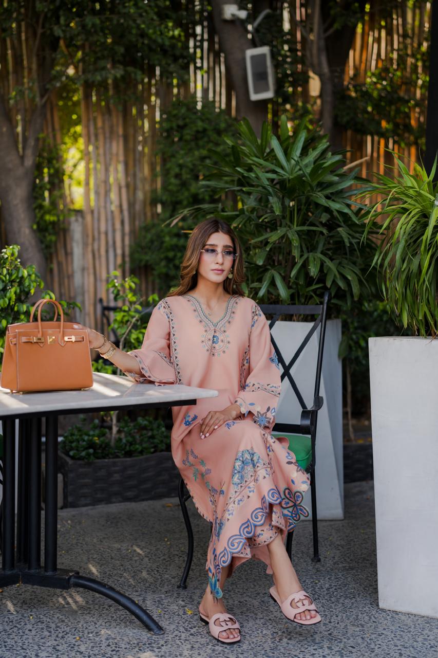 1. Haya & Kalos elegant three-piece modest outfit for women