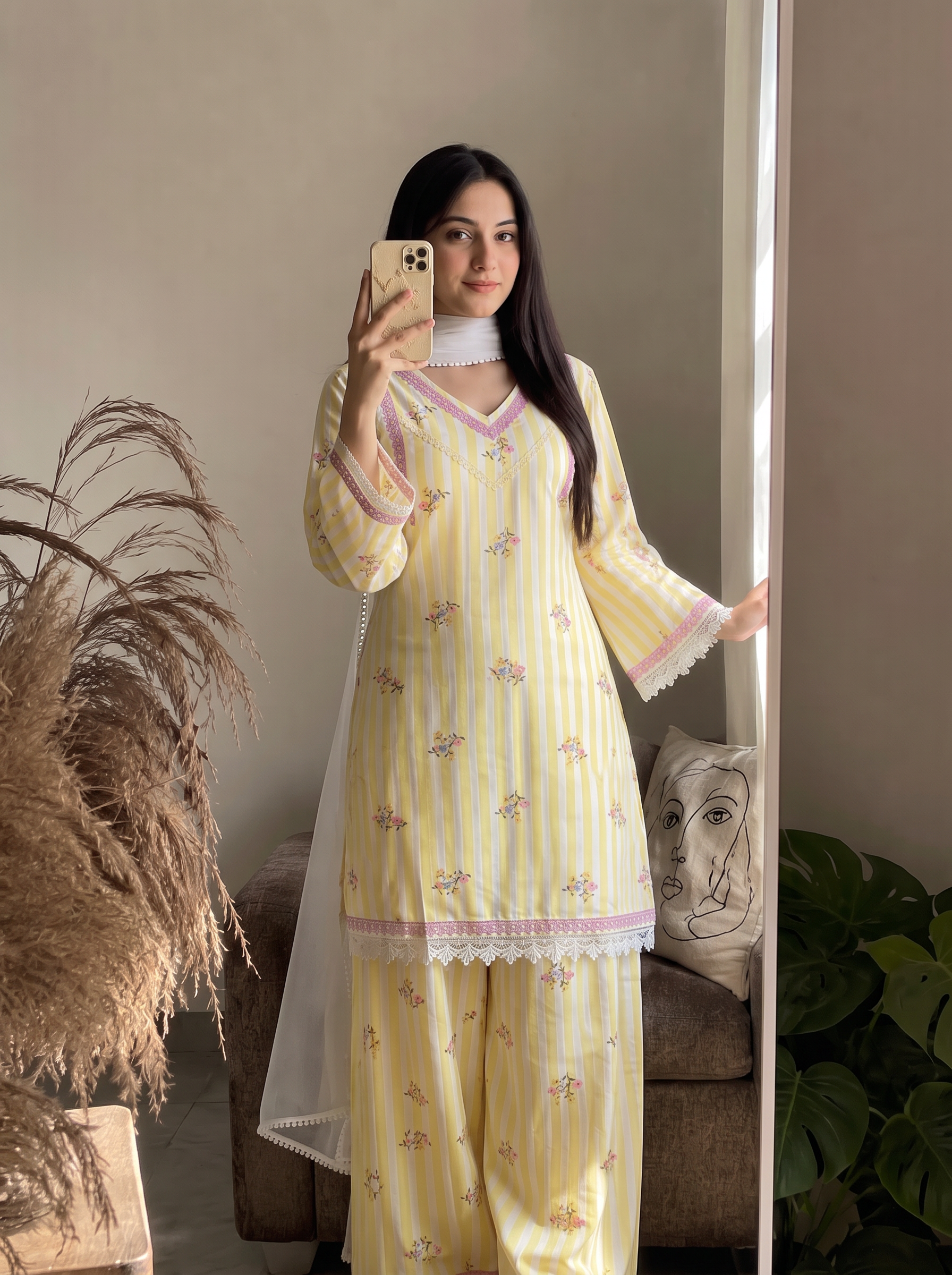 lace detailed modest co ord set