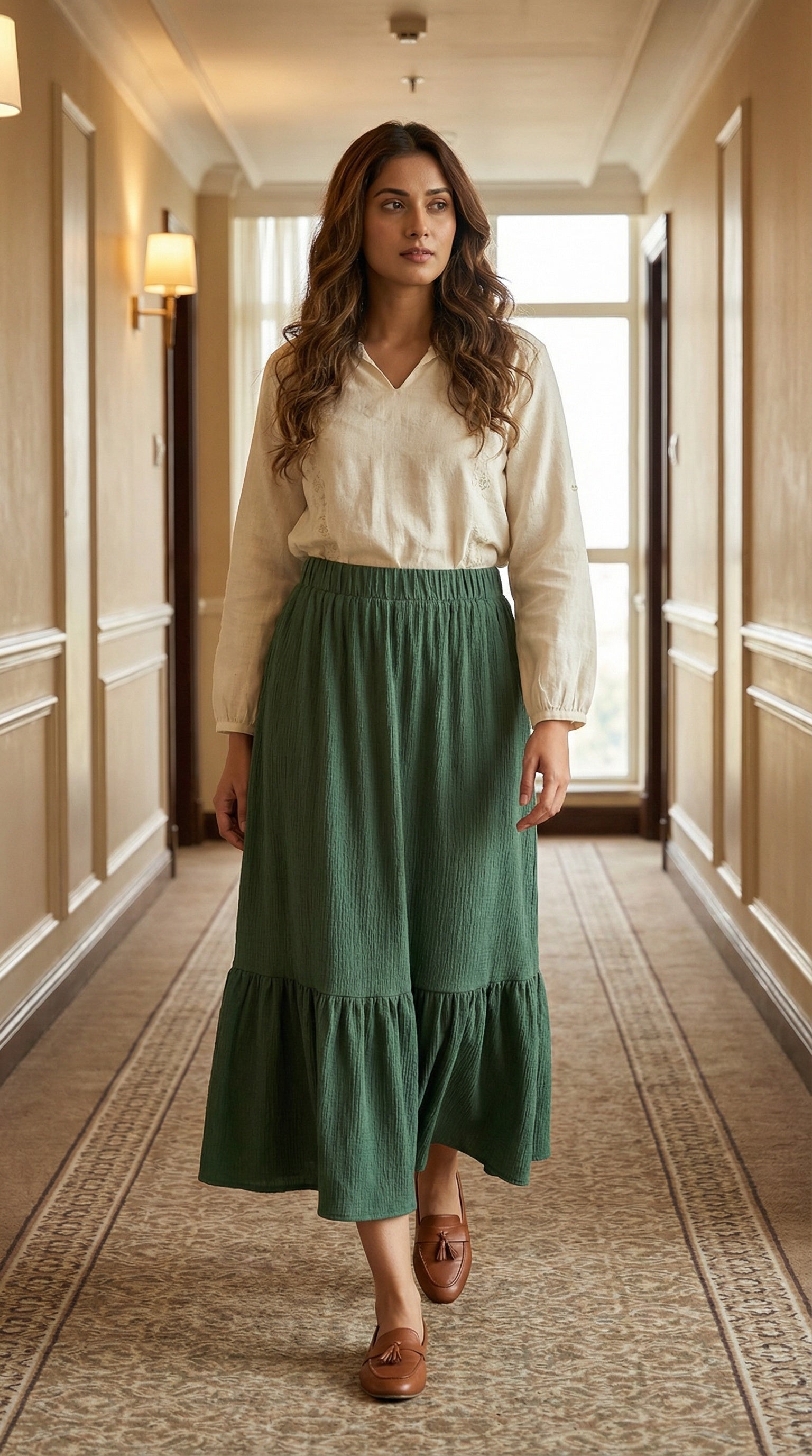 Green Casual Maxi Skirt for Women India online