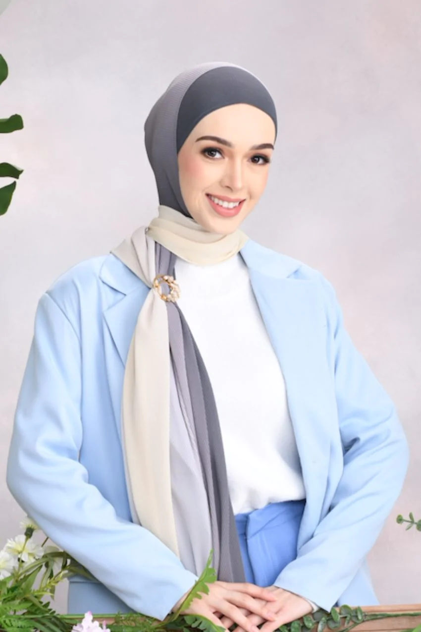 neutral tone modest hijab chiffon