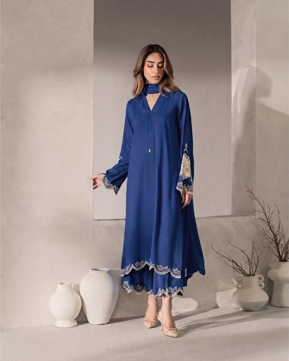 Elara Luxe Modest Co-Ord Set With Scarf