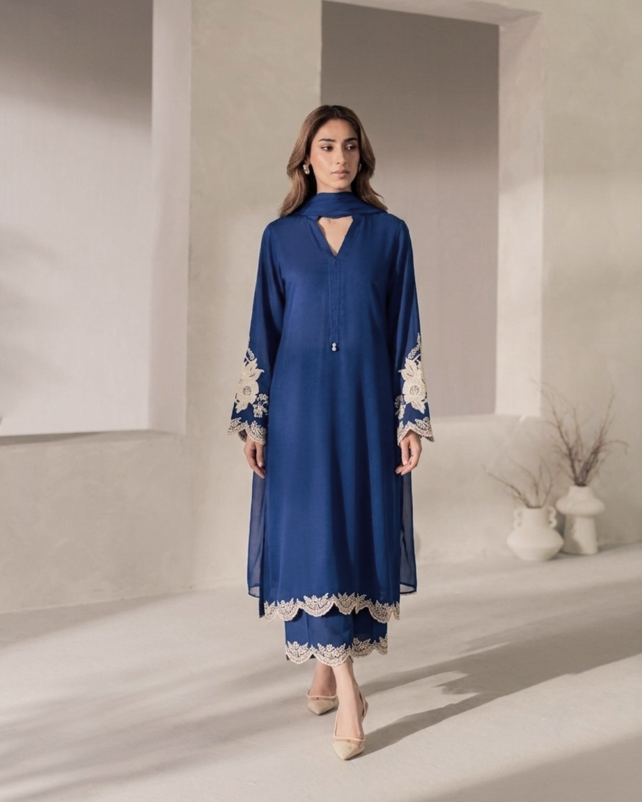 Elara Luxe Modest Co-Ord Set With Scarf