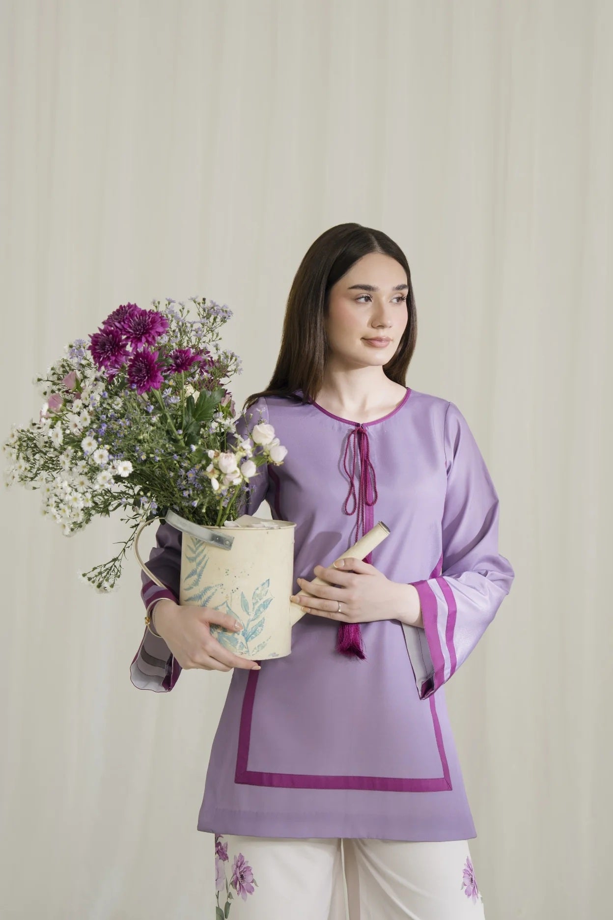 floral lavender kurta farshi co ord