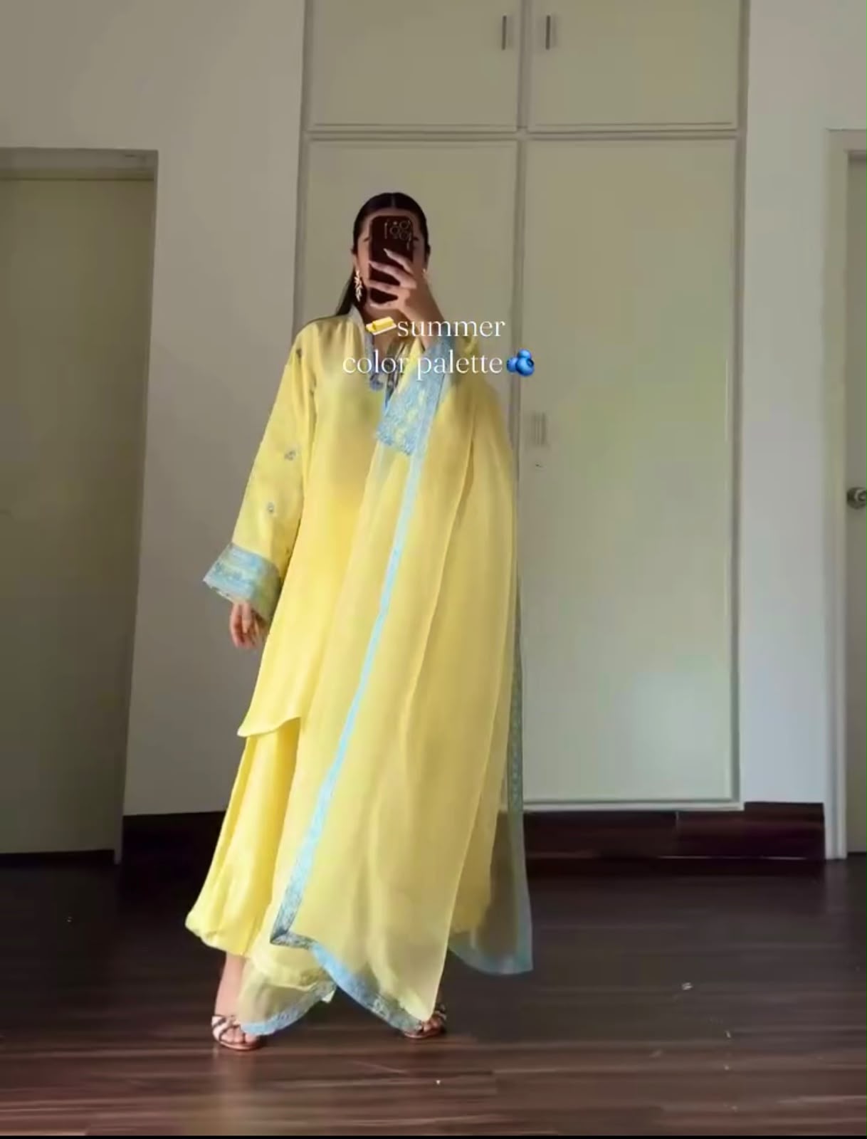 lemon yellow embroidered coord set