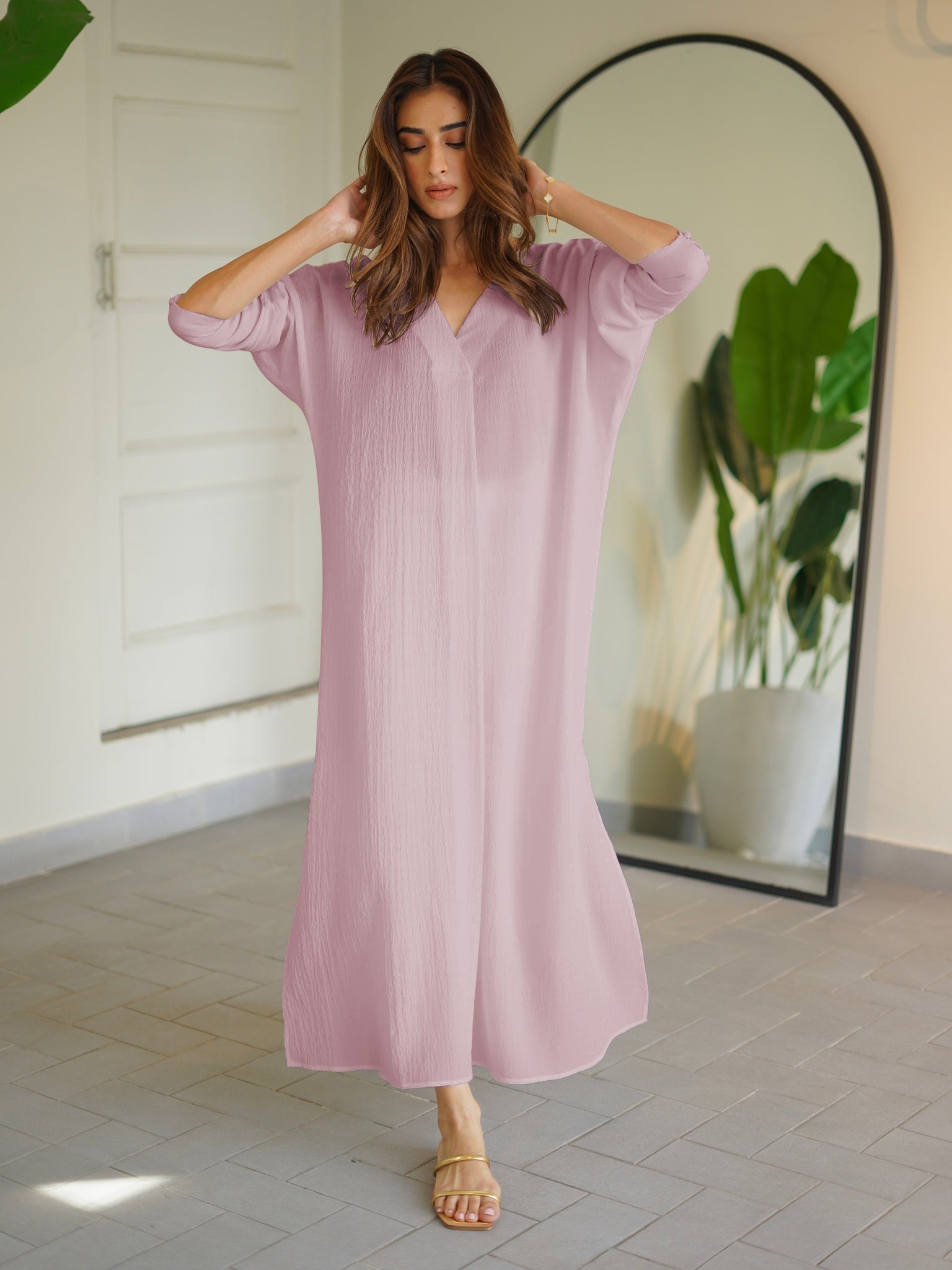 korean grip lilac kurta pants set