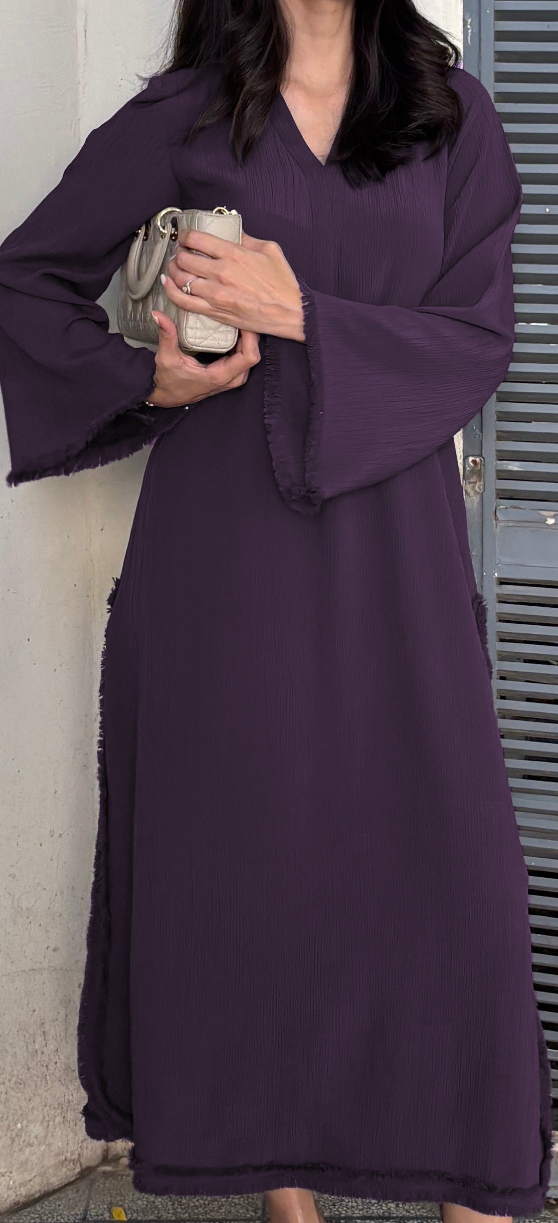 Wine Serenity Flow Modest Maxi Dress