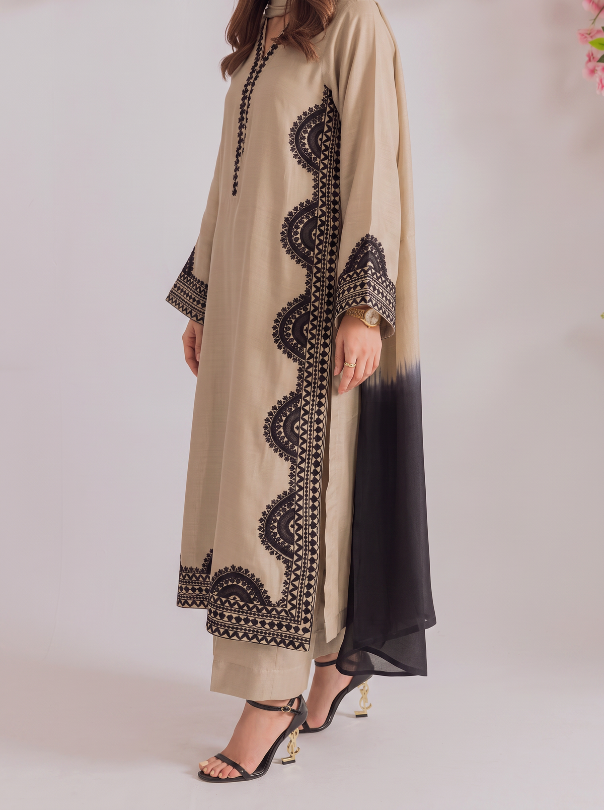 long straight kurta coord set