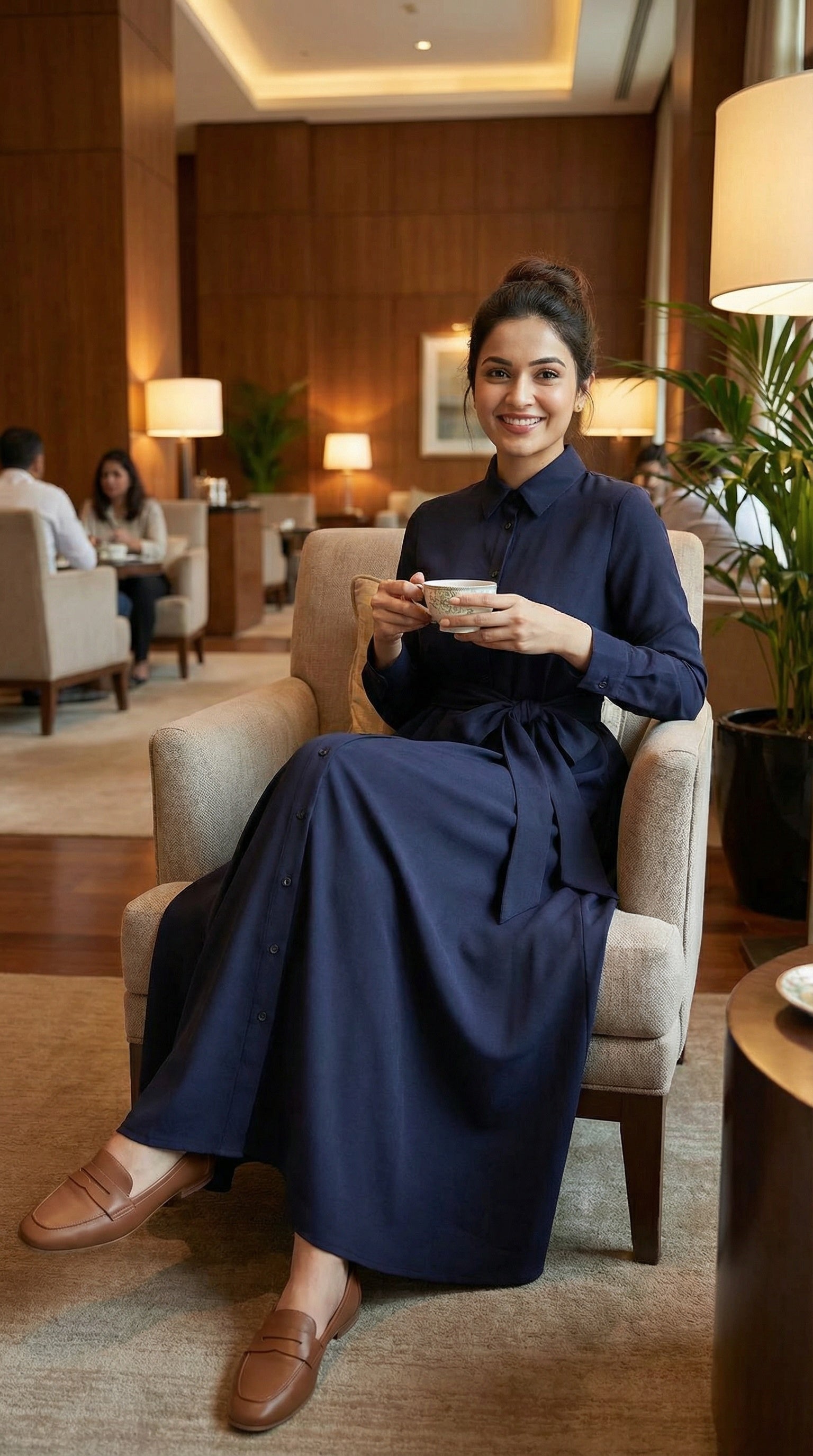 Midnight Grace Modest Shirt Maxi Dress | Floor Length