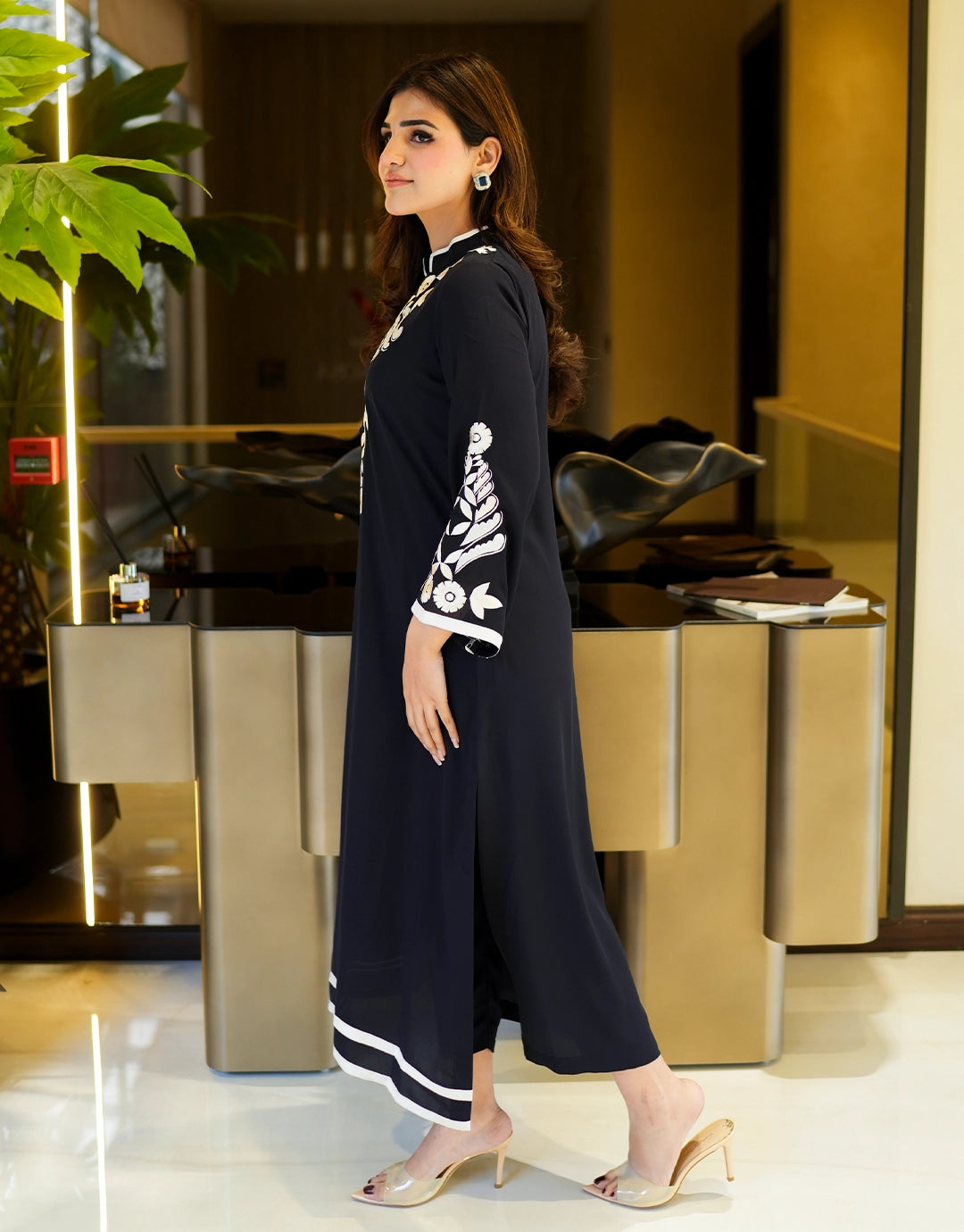 Comfortable two-piece modest outfit for work and travel