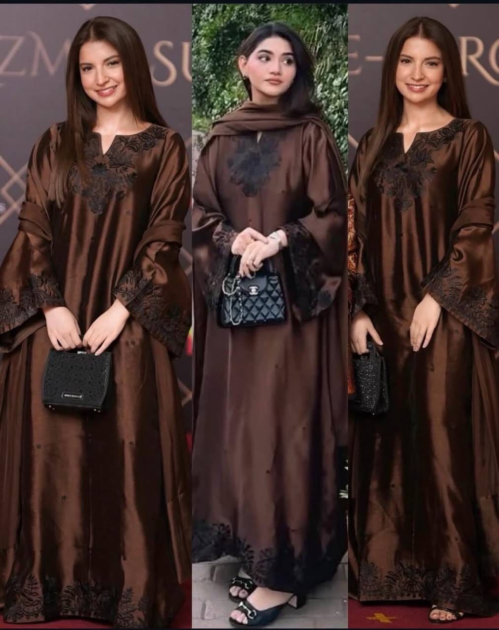 embroidered festive kaftan set
