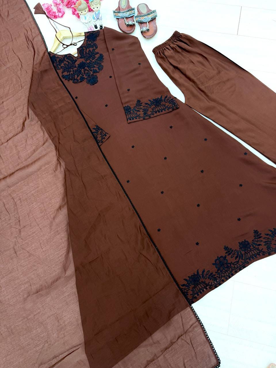 Mocha Noir Luxe Kaftan Set