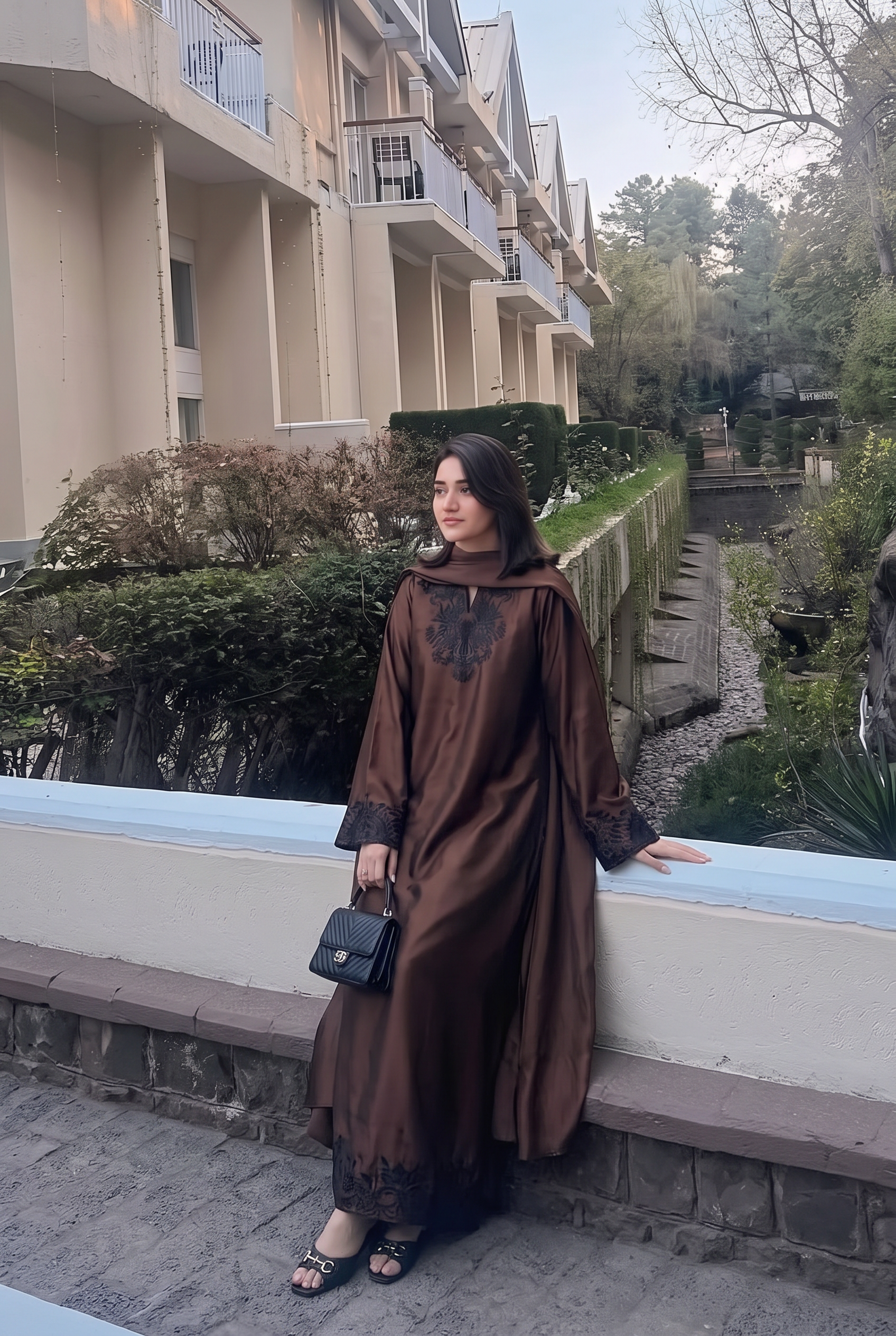 embroidered modest kaftan women